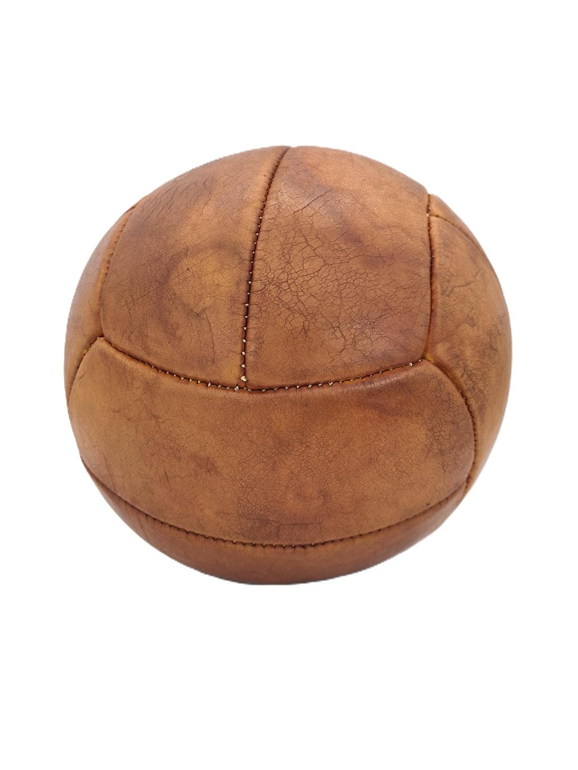 Piłka lekarska, brązowy, skóra naturalna, lata 60.