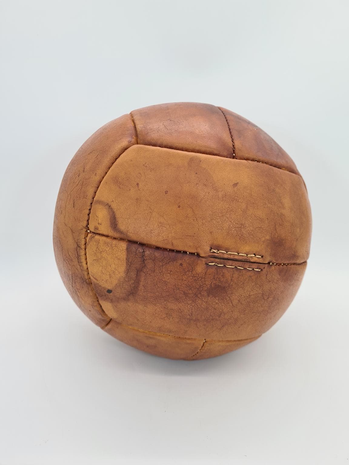 Piłka lekarska, brązowy, skóra naturalna, lata 60. - 232146