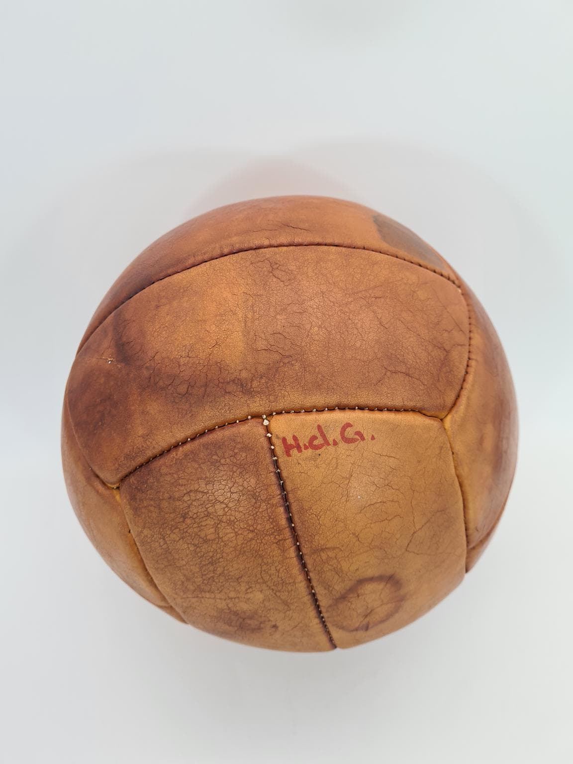 Piłka lekarska, brązowy, skóra naturalna, lata 60. - 232147