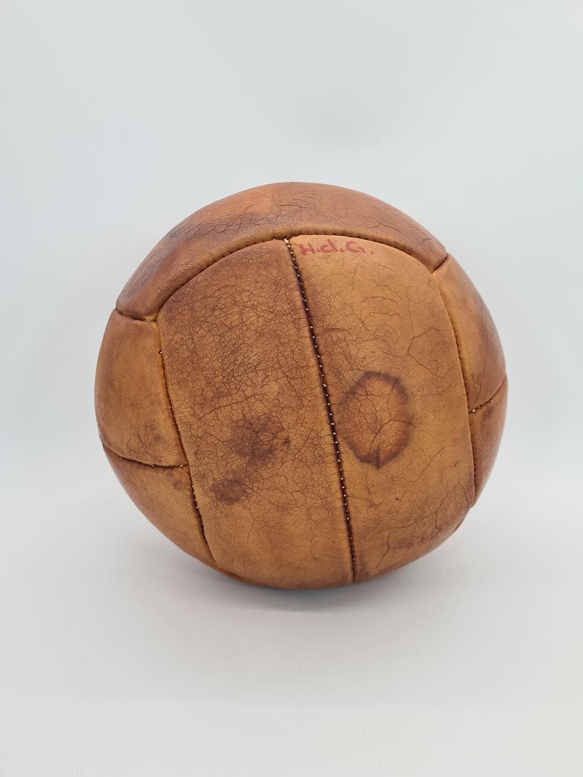Piłka lekarska, brązowy, skóra naturalna, lata 60. - 232143