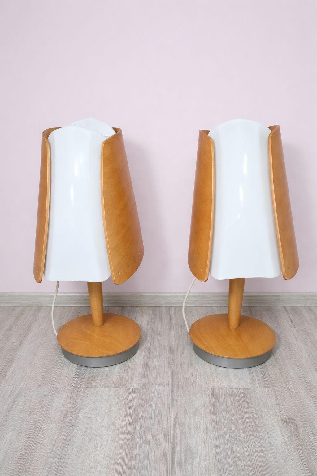 Para lamp stołowych Lucid, biały, sklejka, plastik, metal, Szwecja - 242802