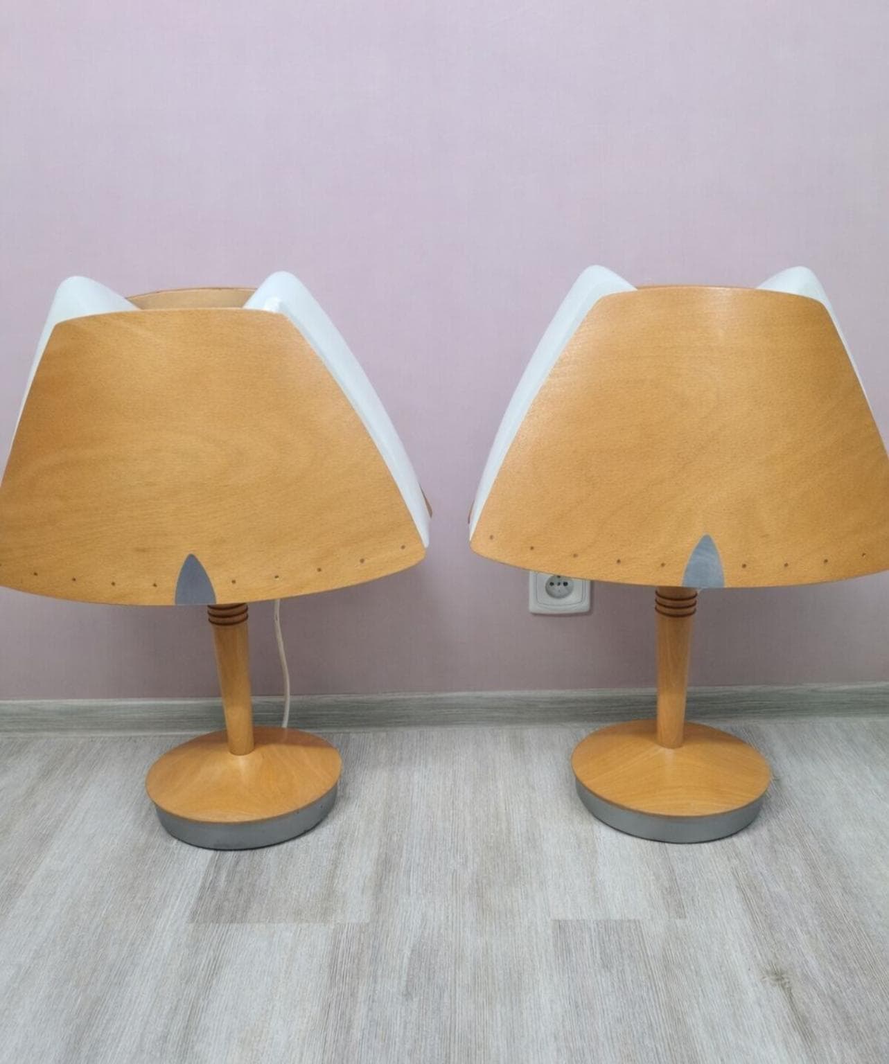 Para lamp stołowych Lucid, biały, sklejka, plastik, metal, Szwecja - 242799