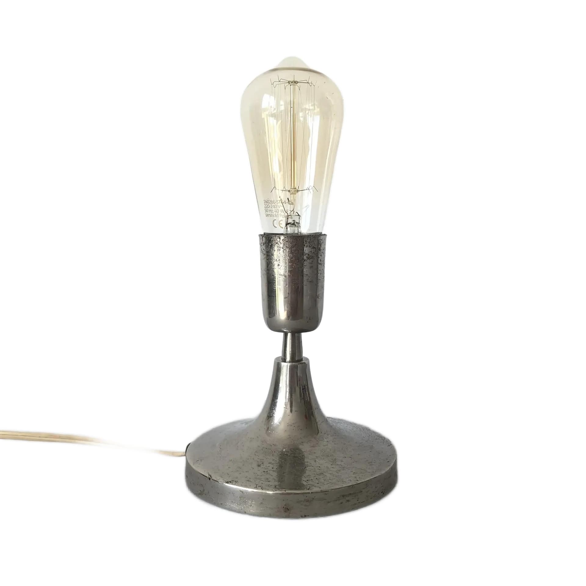 Bedside Lamp LN-3, silver, chrome steel, Poland, 1970s.