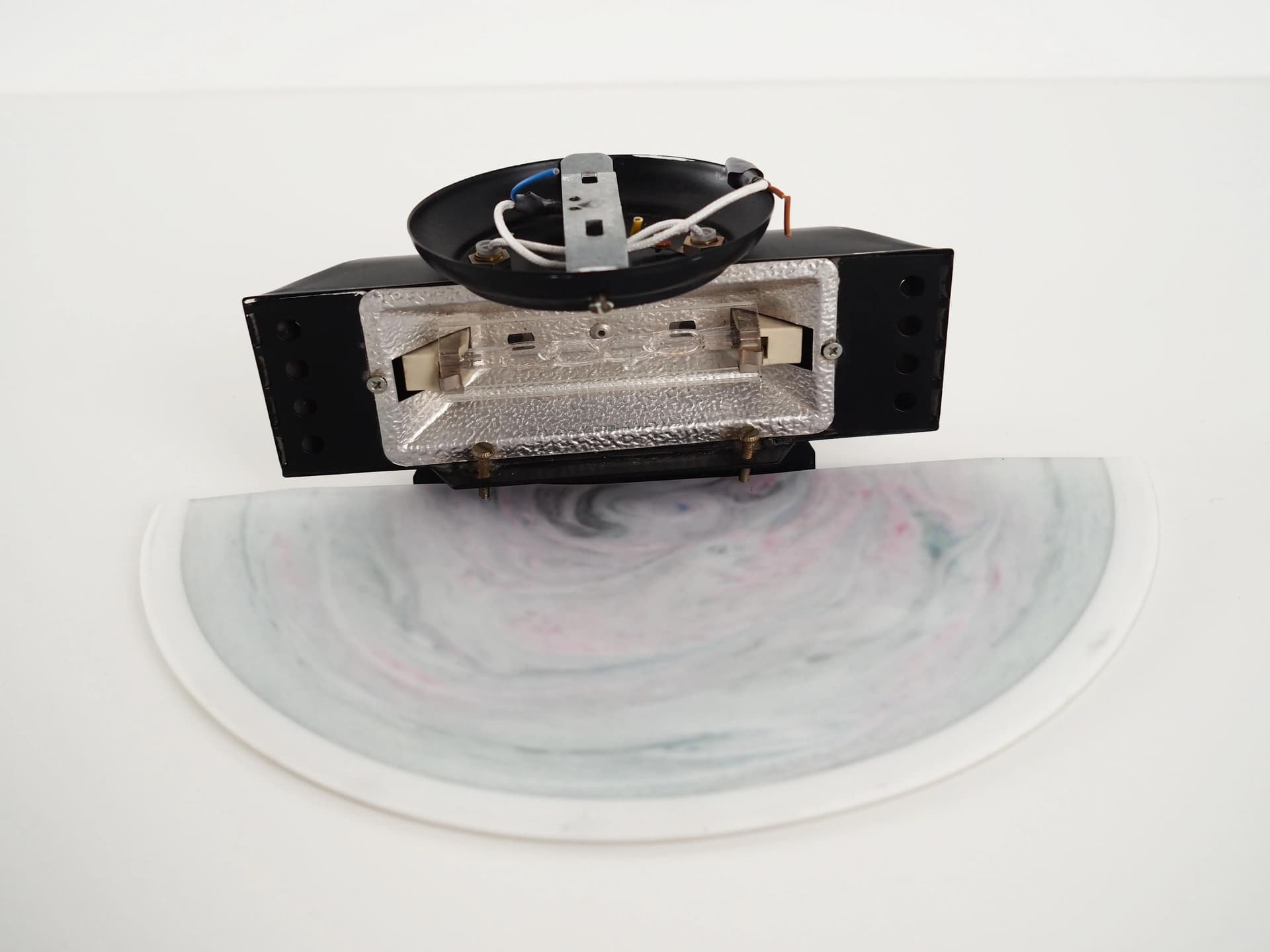 Kinkiet ścienny Murano, szkło multikolor, metal czarny, Włochy, lata 70. - 17504