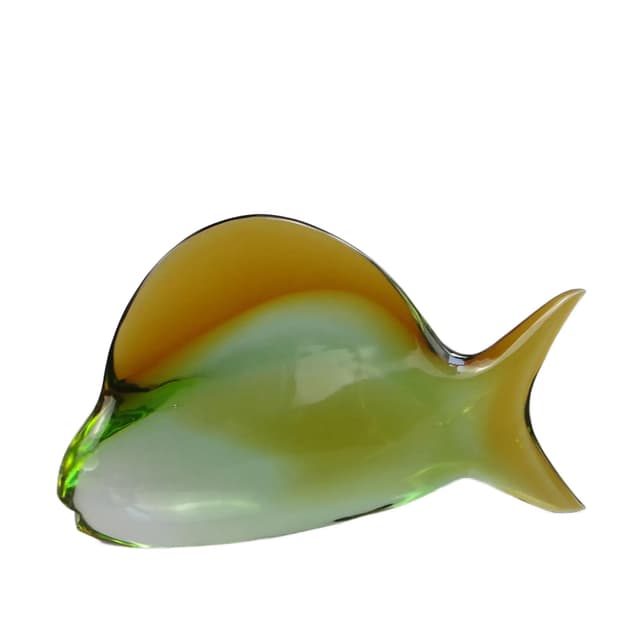 Rzeźba ryba, szkło kryształowe multikolor, proj. J. Rozinek, S. Honzik, Czechosłowacja, lata 60. - WYMIARY