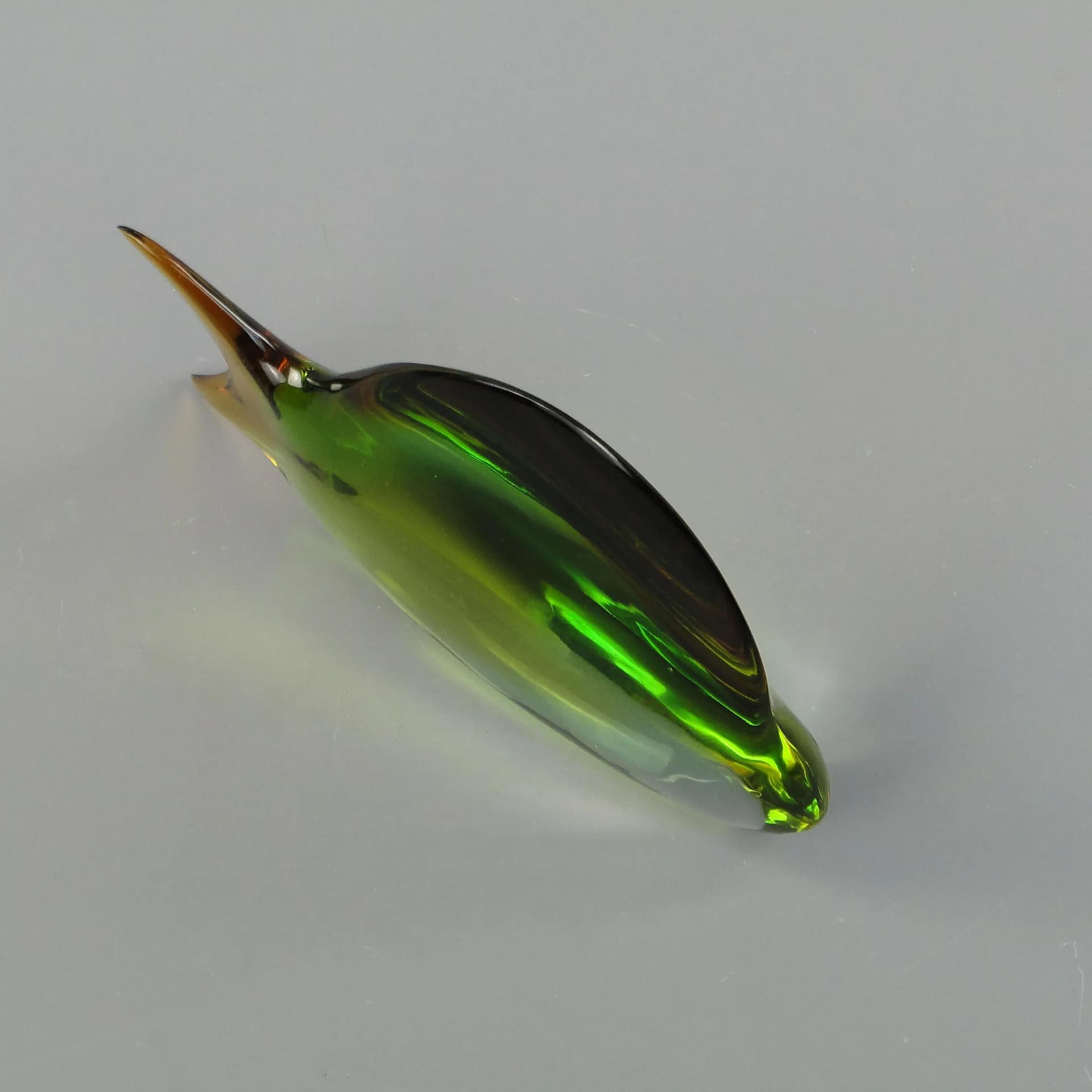 Rzeźba ryba, szkło kryształowe multikolor, proj. J. Rozinek, S. Honzik, Czechosłowacja, lata 60. - 17123