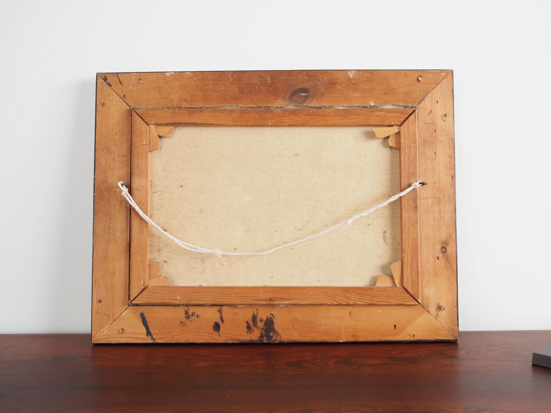 Painting Droga do domu, oil on canvas, frame wood brown gold, by V. Kier, Poland, 1970s. - 17478