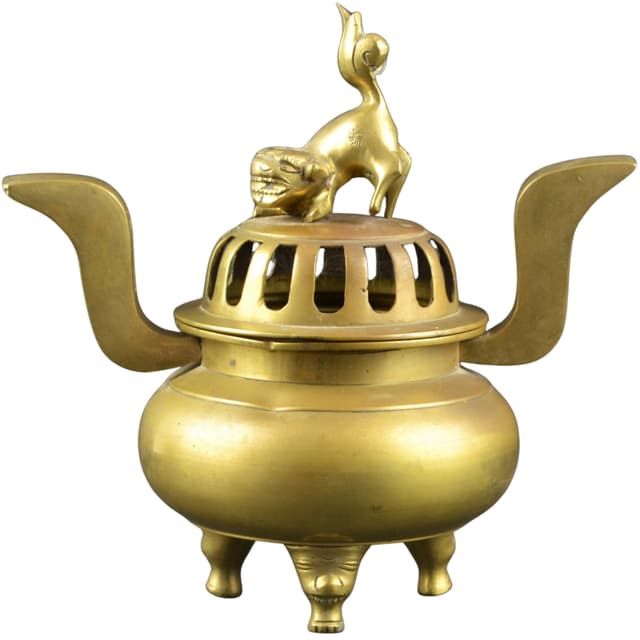 Kadzielnica, złoty mosiądz, Japonia, XIX w. - WYMIARY