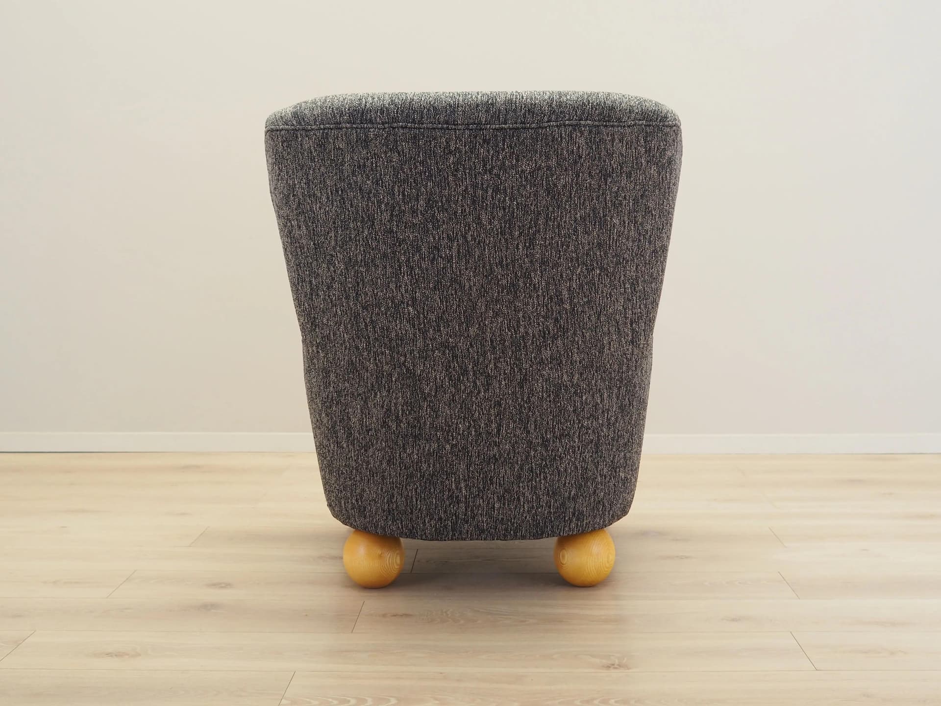 Armchair, Scandinavian design, grey, wood, Denmark, 1960s. - 17391