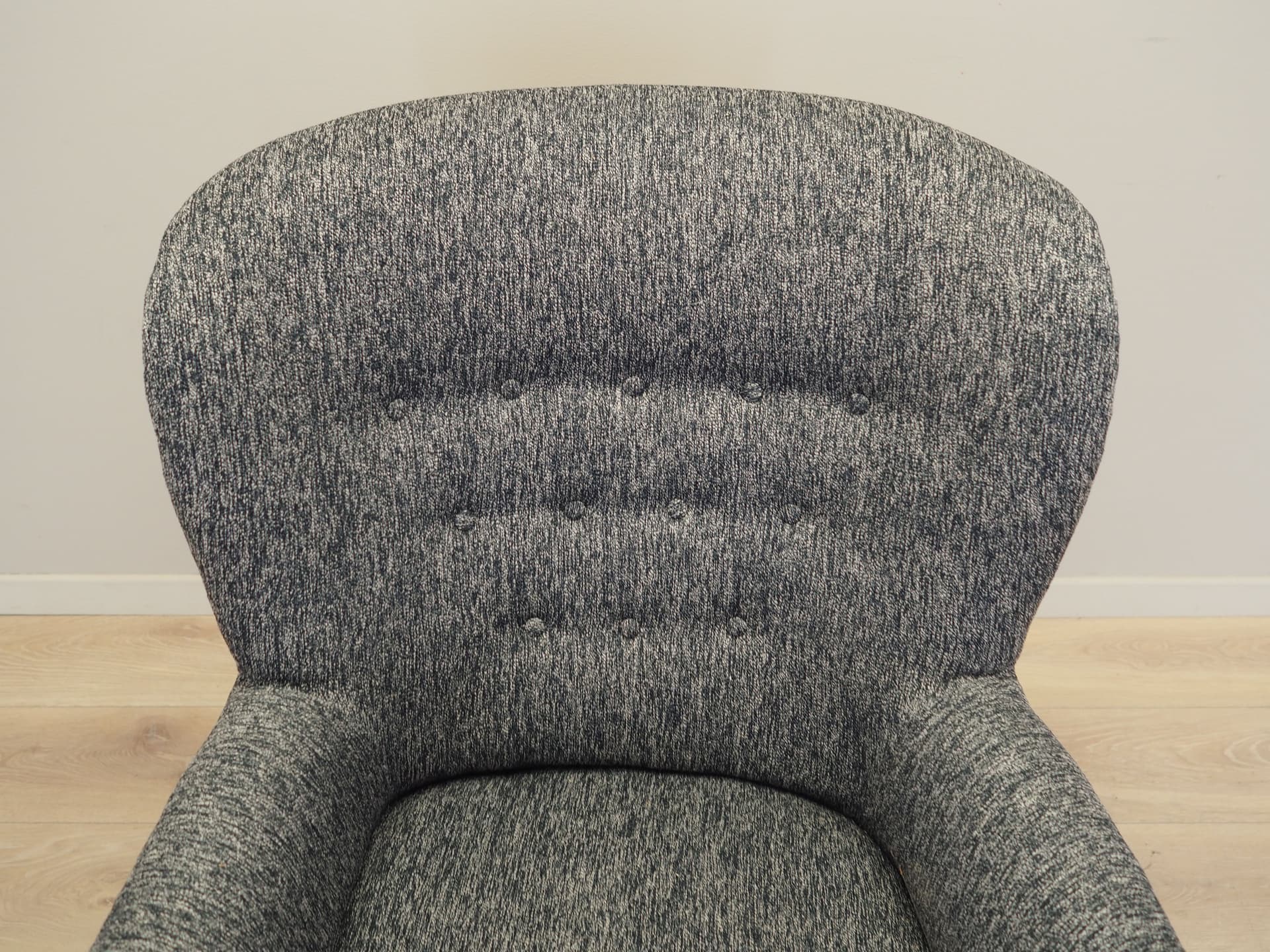 Armchair, Scandinavian design, grey, wood, Denmark, 1960s. - 77536