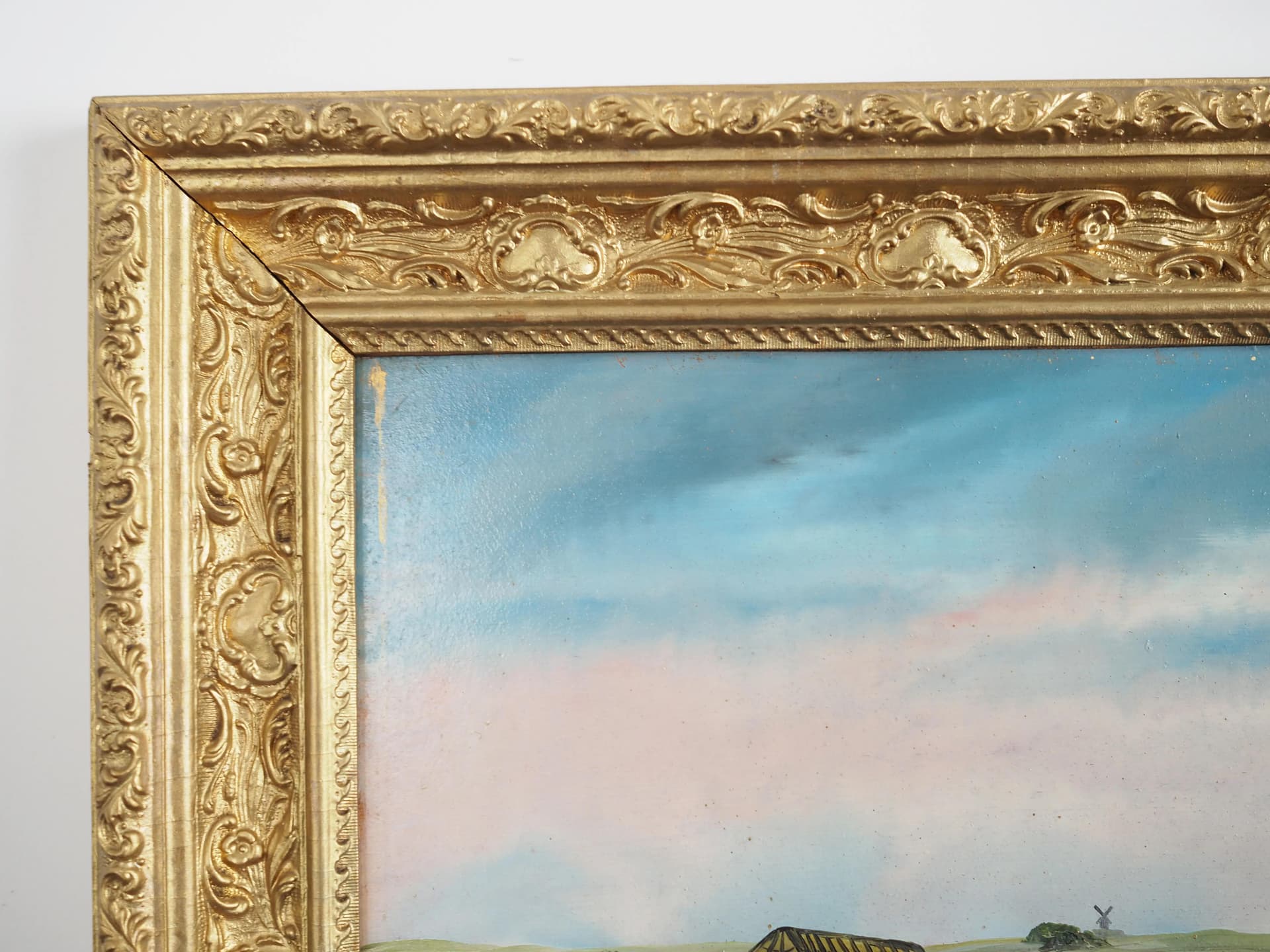 Oil painting Gospodarstwo, Scandinavian realism, multicolor, board wood, Sweden, 1970s. - 17386