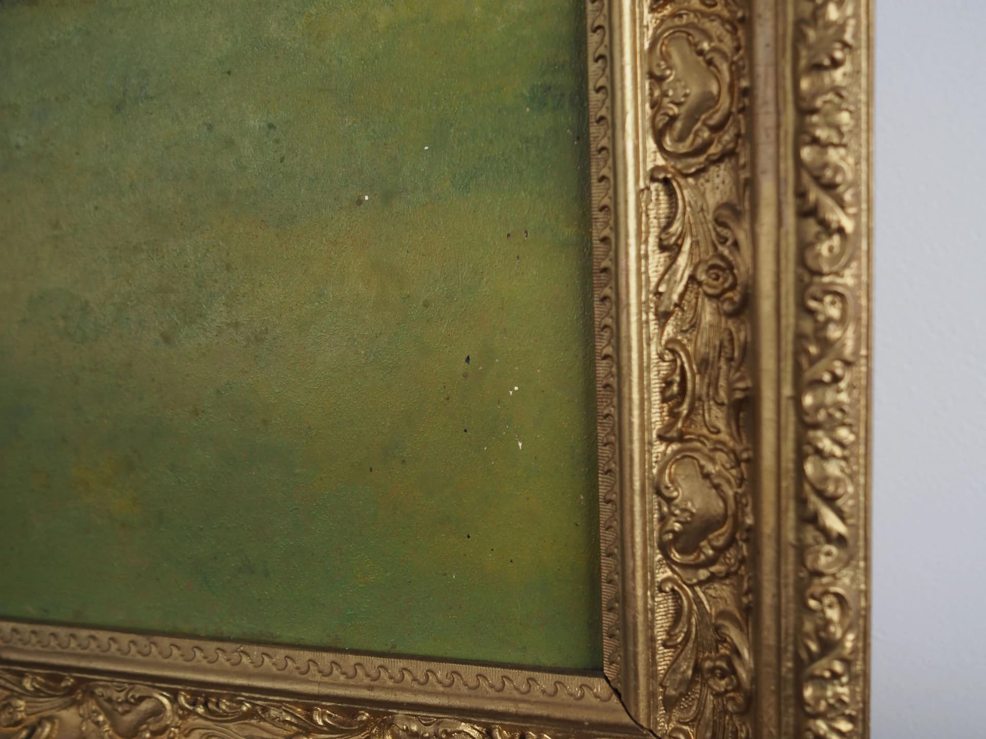 Oil painting Gospodarstwo, Scandinavian realism, multicolor, board wood, Sweden, 1970s. - 17383