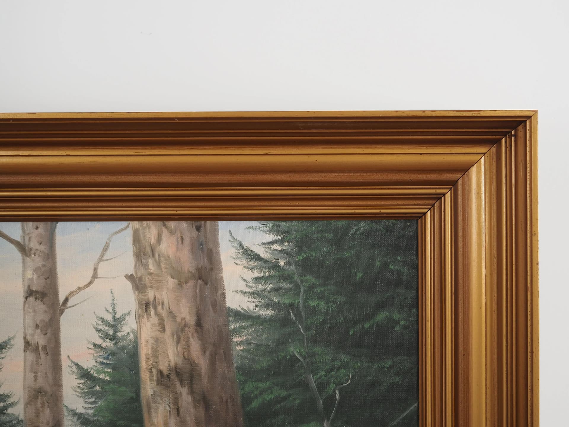 Painting, brown, oil on canvas, wood frame, by W. Zier, Denmark, 1960s - 17335