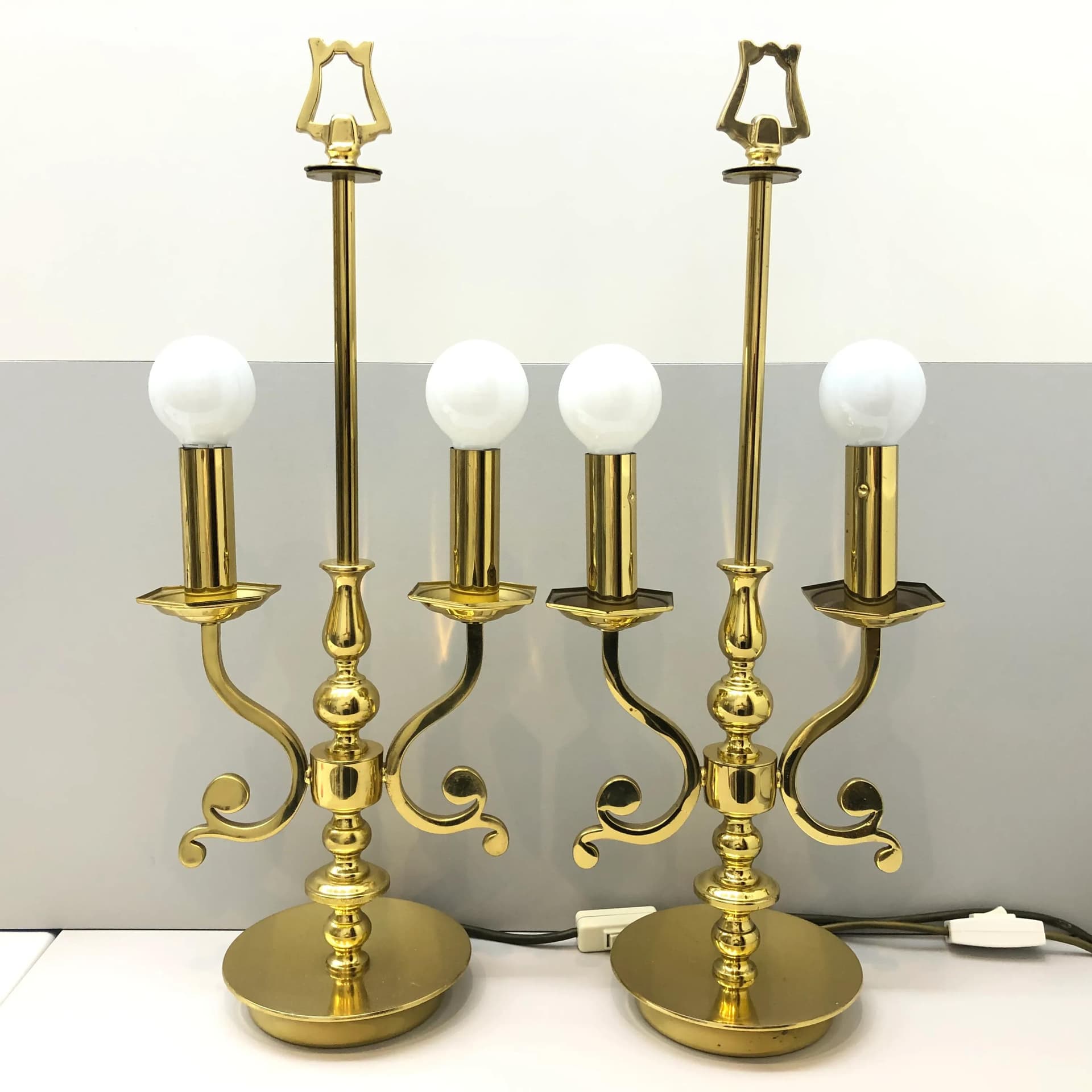 Para lamp nocnych, złocony mosiądz, Leclaire & Schäfer, Niemcy, lata 60. - 17638