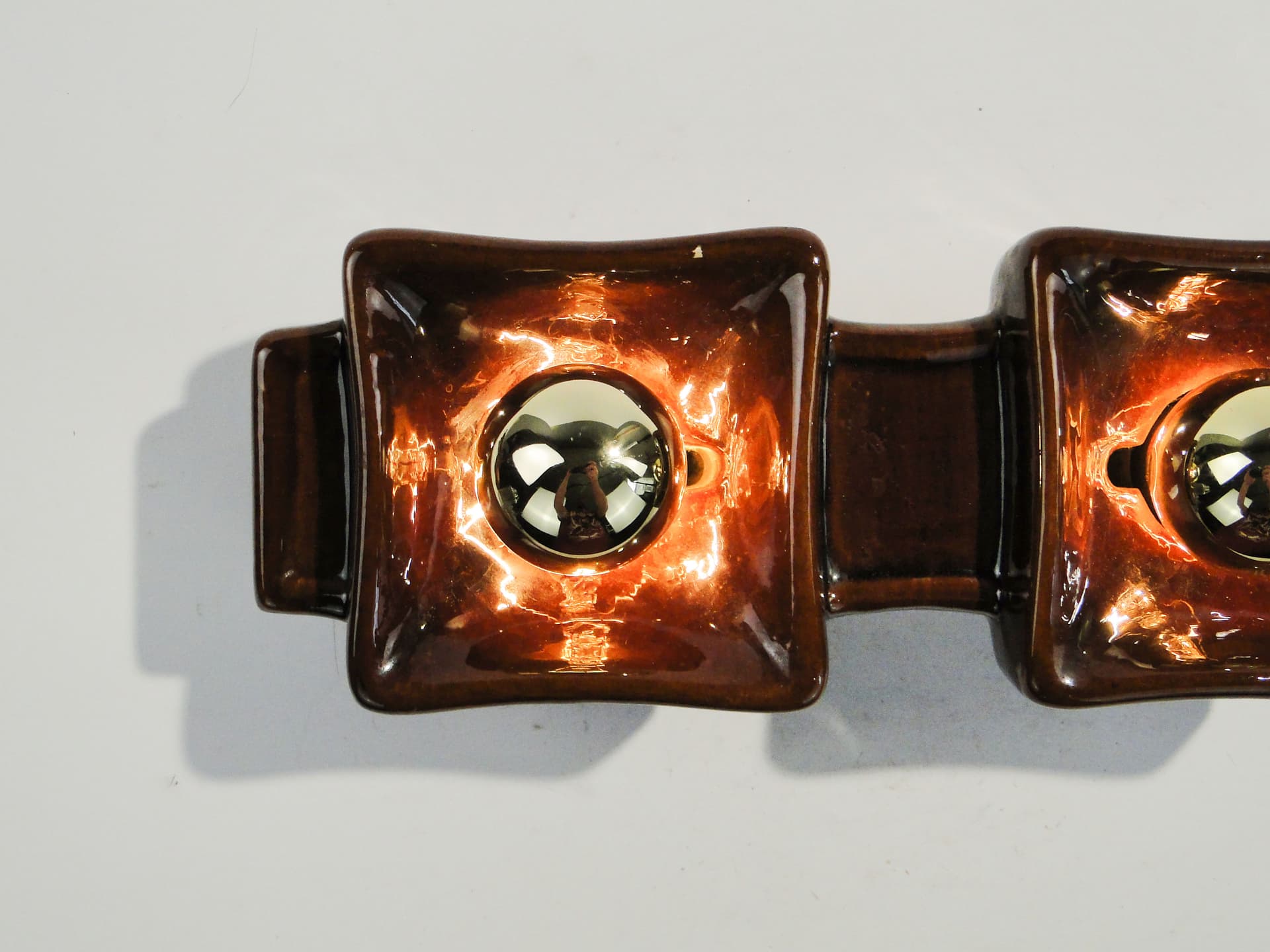 Wall sconce, dark brown ceramics, Germany, 1960s. - 1740