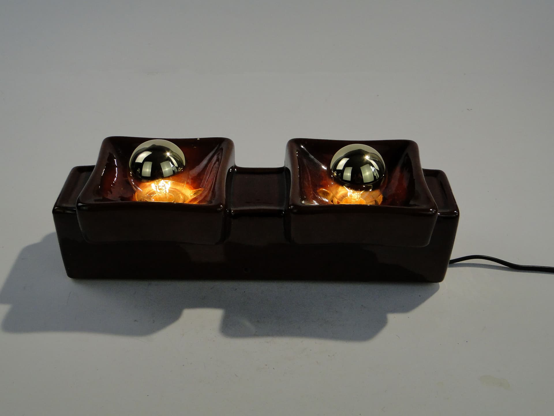 Wall sconce, dark brown ceramics, Germany, 1960s. - 1739