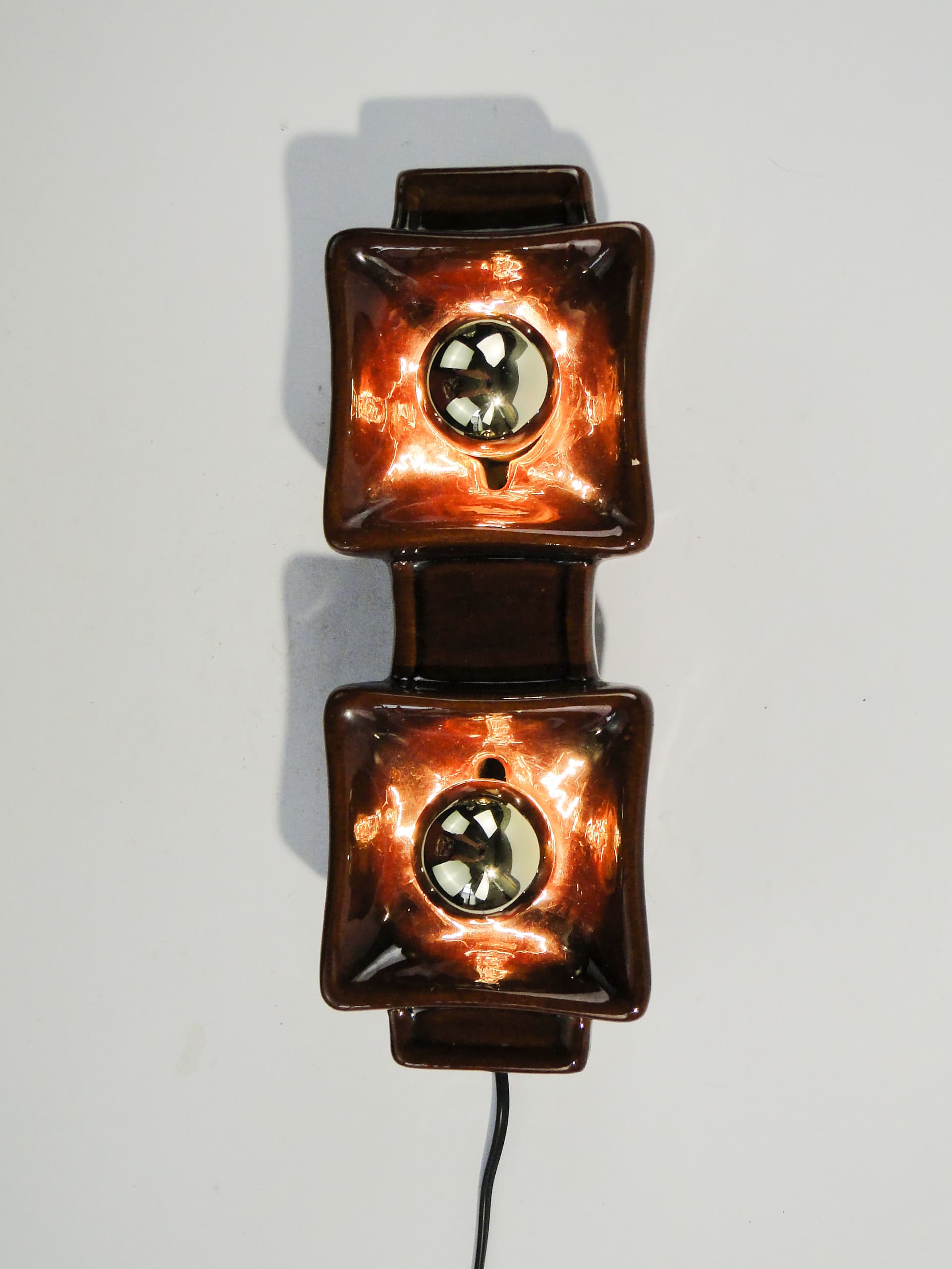 Wall sconce, dark brown ceramics, Germany, 1960s. - 1737