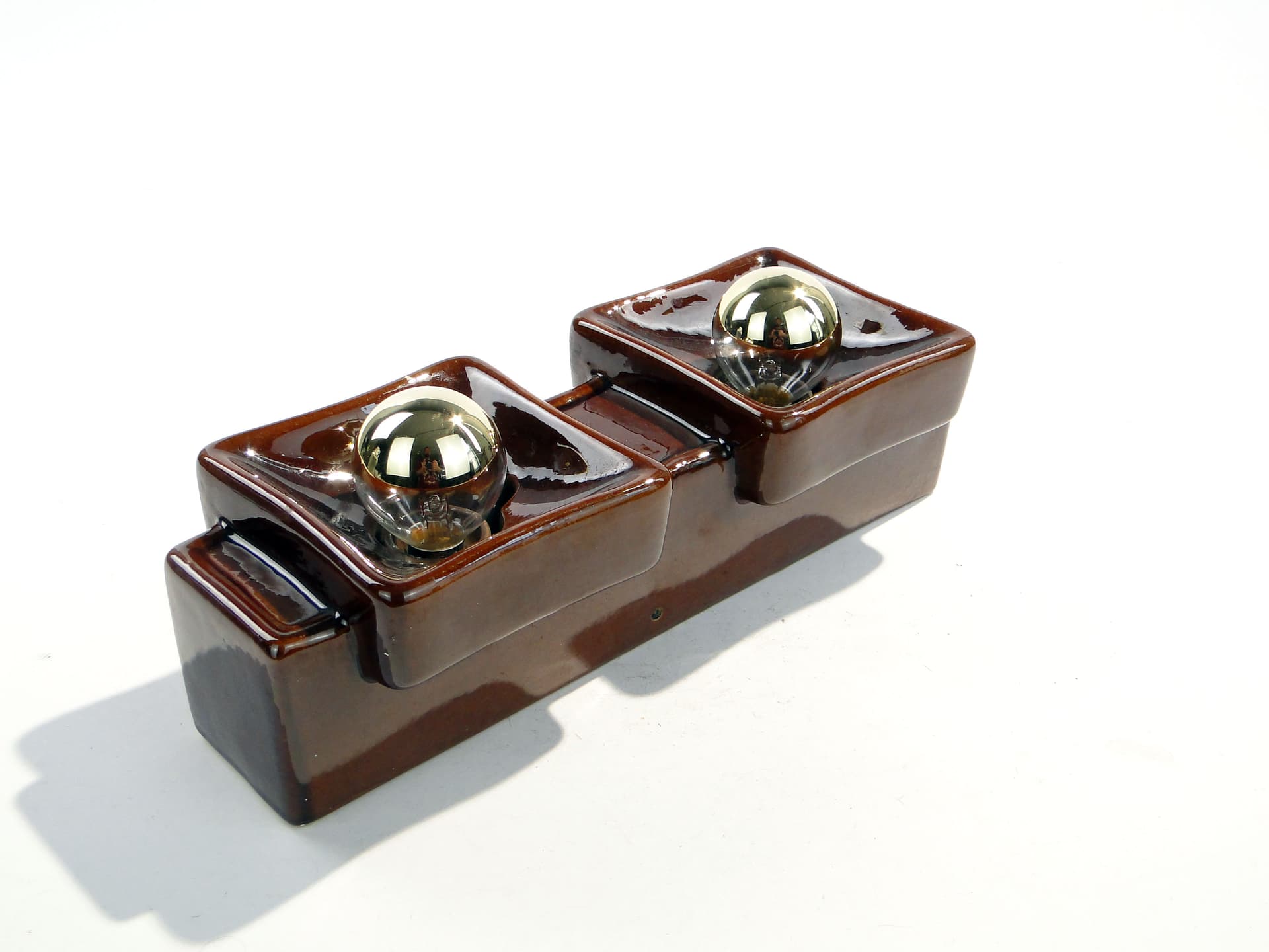 Wall sconce, dark brown ceramics, Germany, 1960s. - 1744