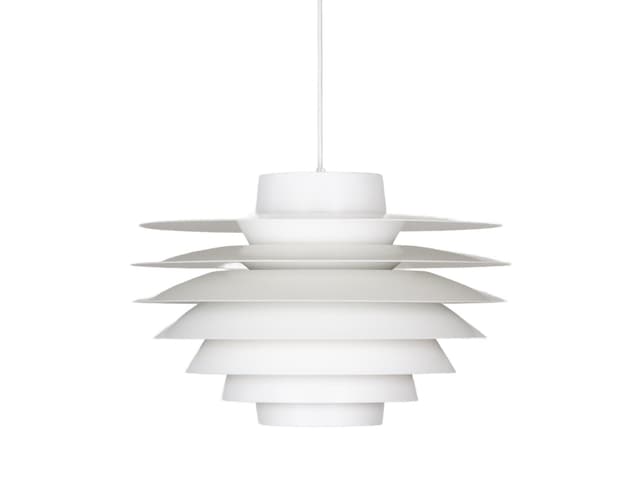 Lampa wisząca Verona, biały, aluminium, proj. S. Middelboe, Lyfa, Dania, lata 60. - WYMIARY