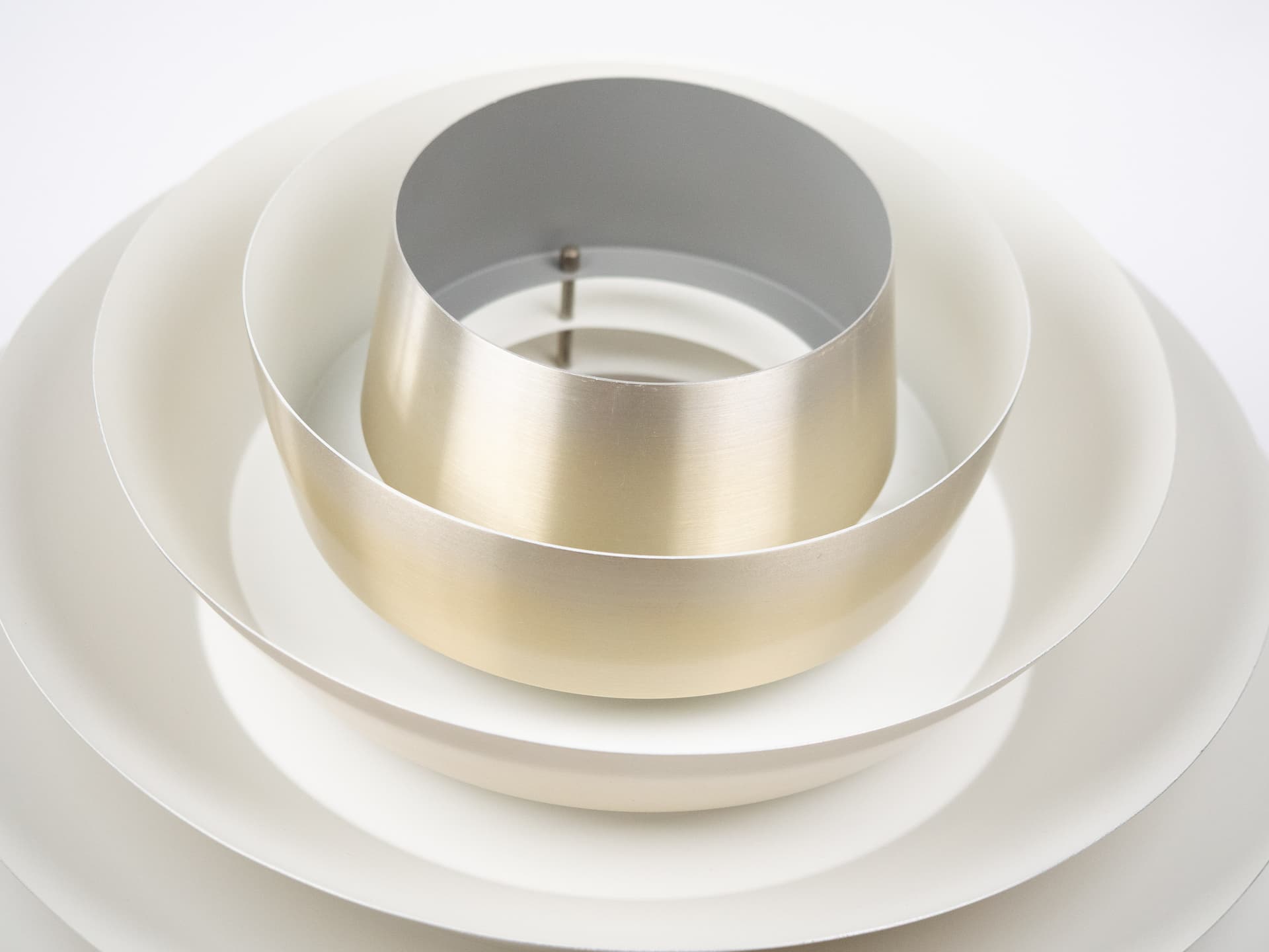 Lampa wisząca Verona, złoty, aluminium, proj. S. Middelboe, Lyfa, Dania, lata 60. - 239894