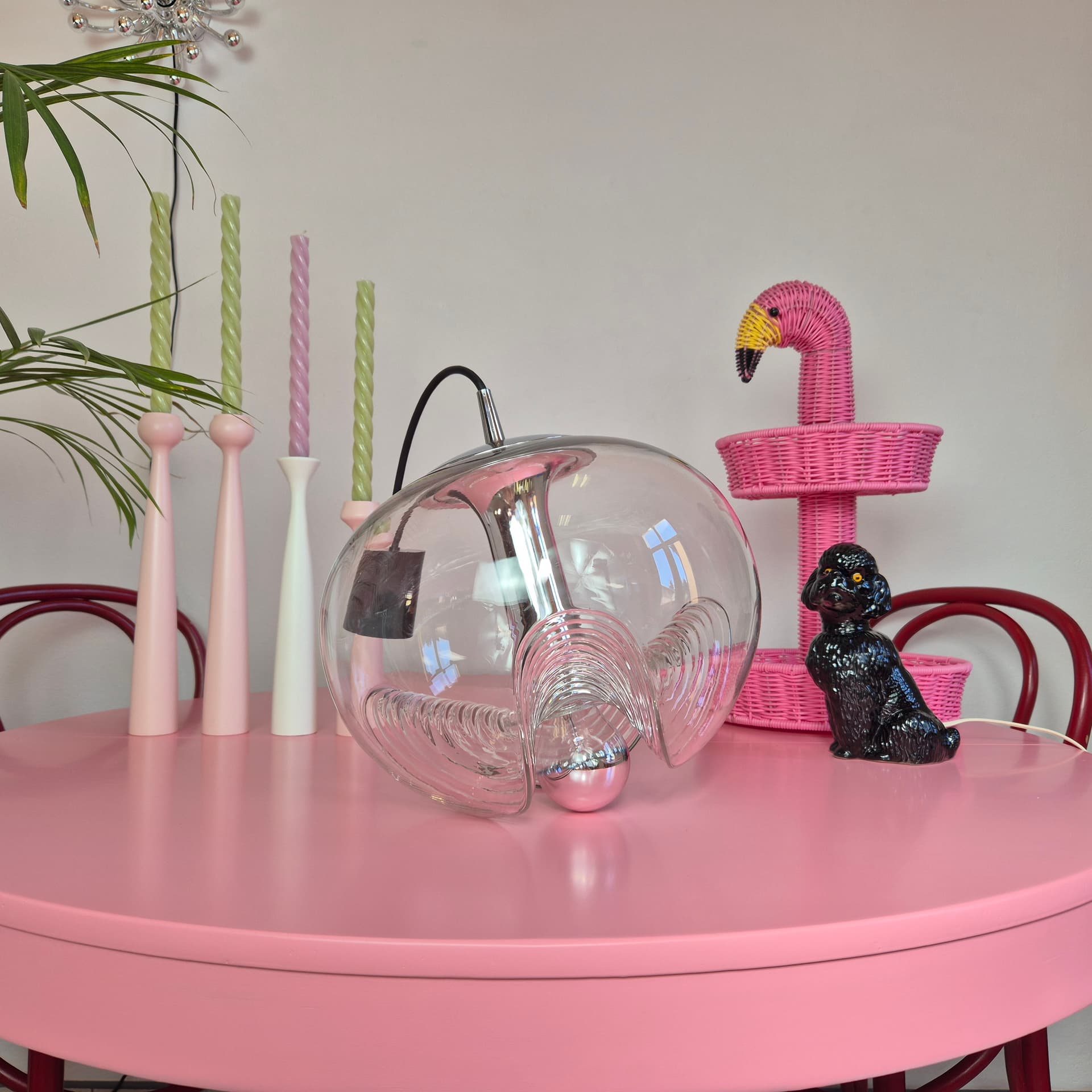 Lampa wisząca Futura, szkło transparentne, Peill+Putzler, Niemcy, lata 70. - 240016