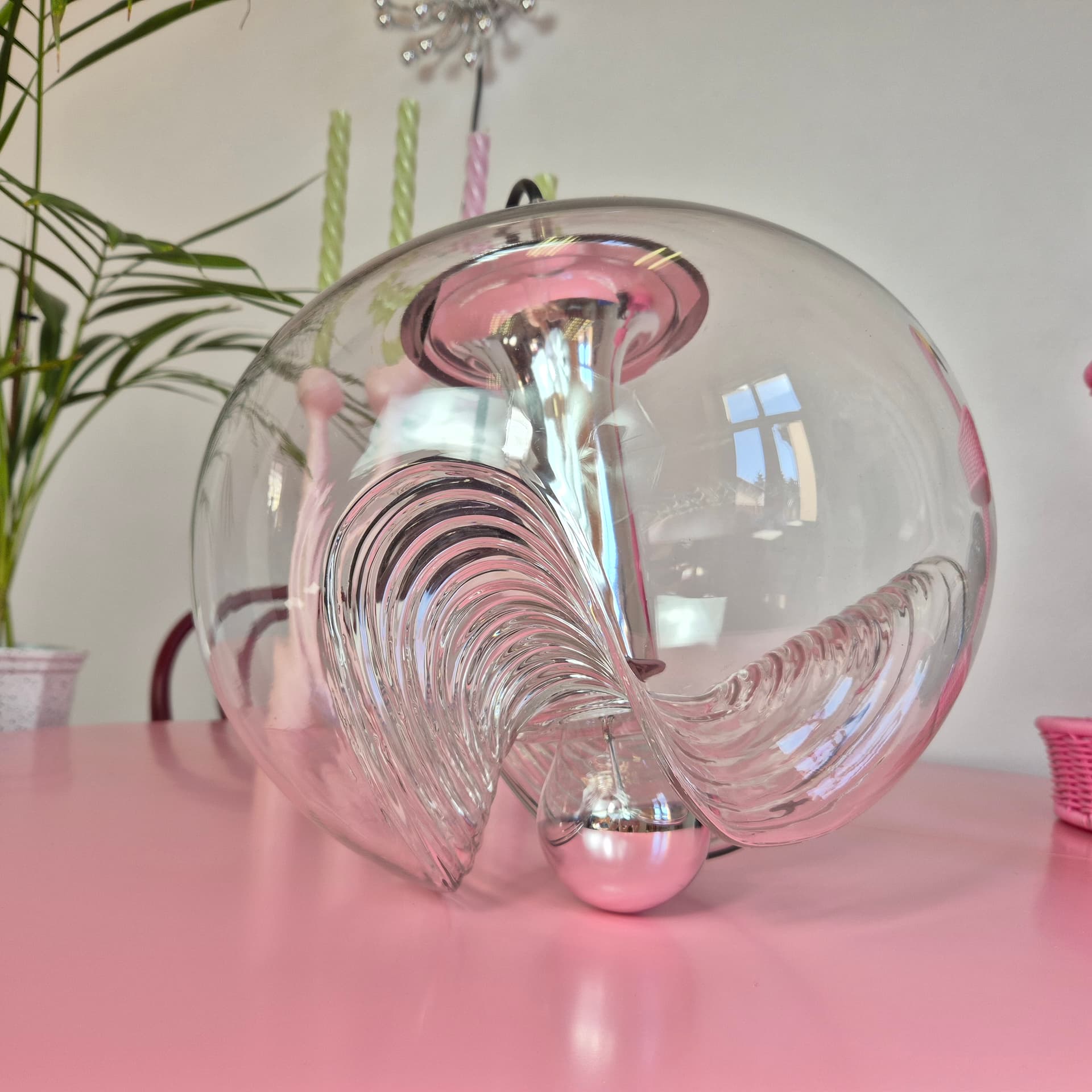 Lampa wisząca Futura, szkło transparentne, Peill+Putzler, Niemcy, lata 70. - 240021