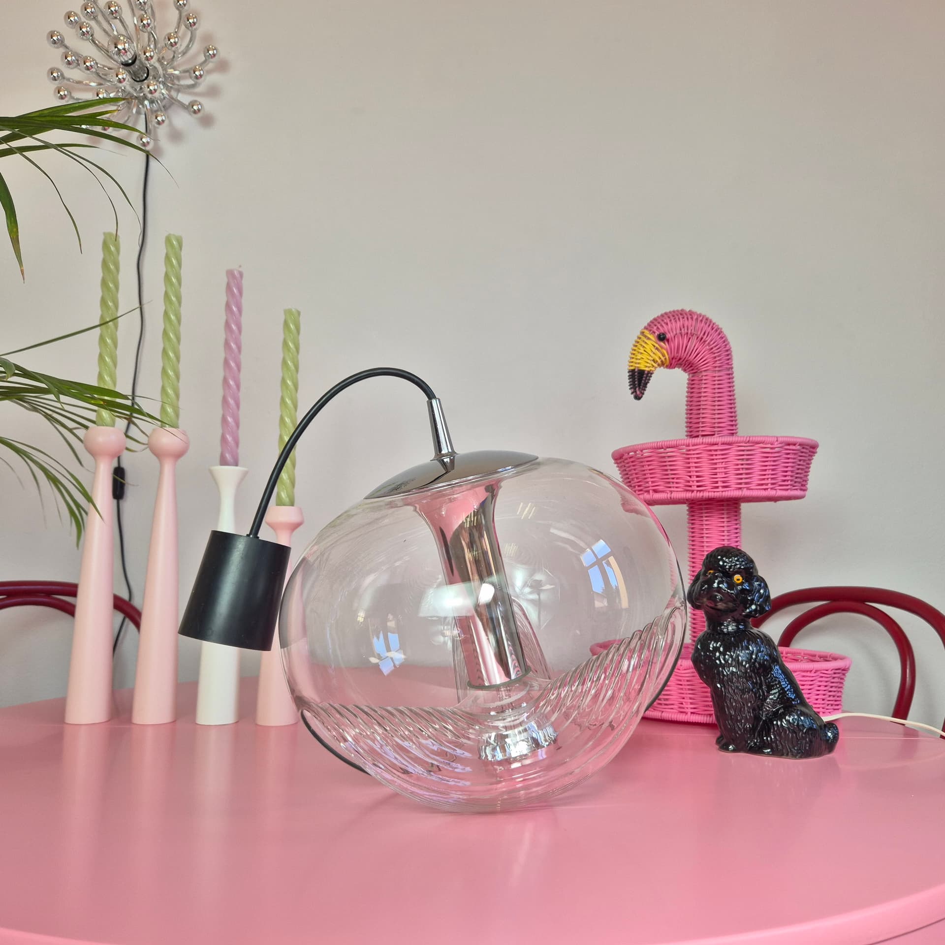 Lampa wisząca Futura, szkło transparentne, Peill+Putzler, Niemcy, lata 70. - 240022