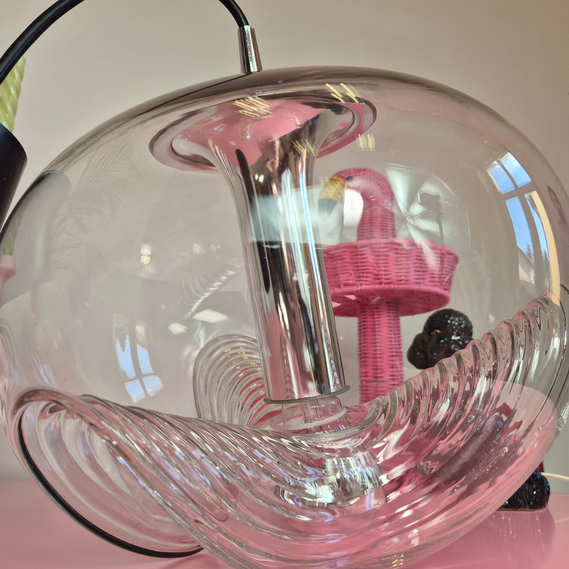 Lampa wisząca Futura, szkło transparentne, Peill+Putzler, Niemcy, lata 70. - 240025