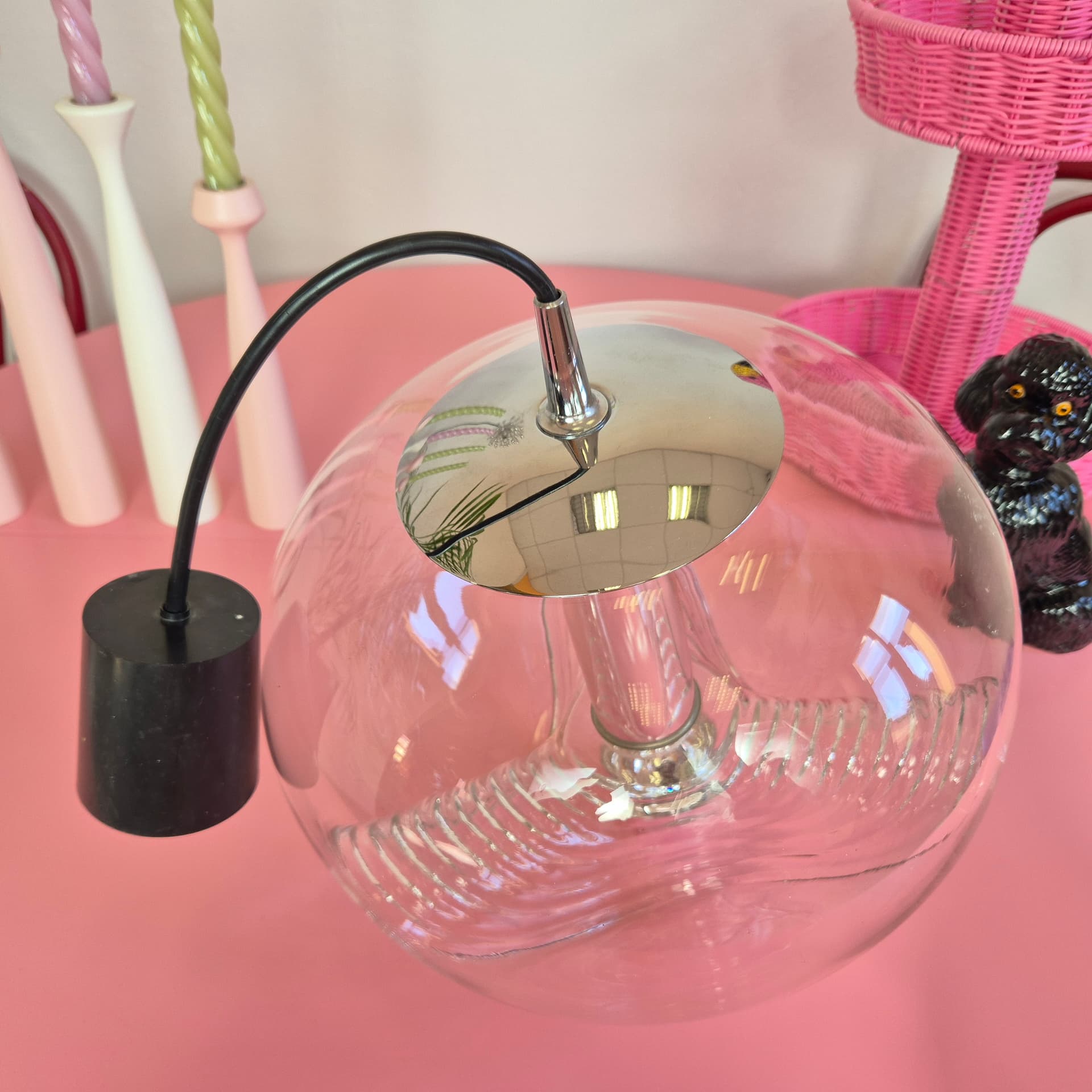 Lampa wisząca Futura, szkło transparentne, Peill+Putzler, Niemcy, lata 70. - 240023