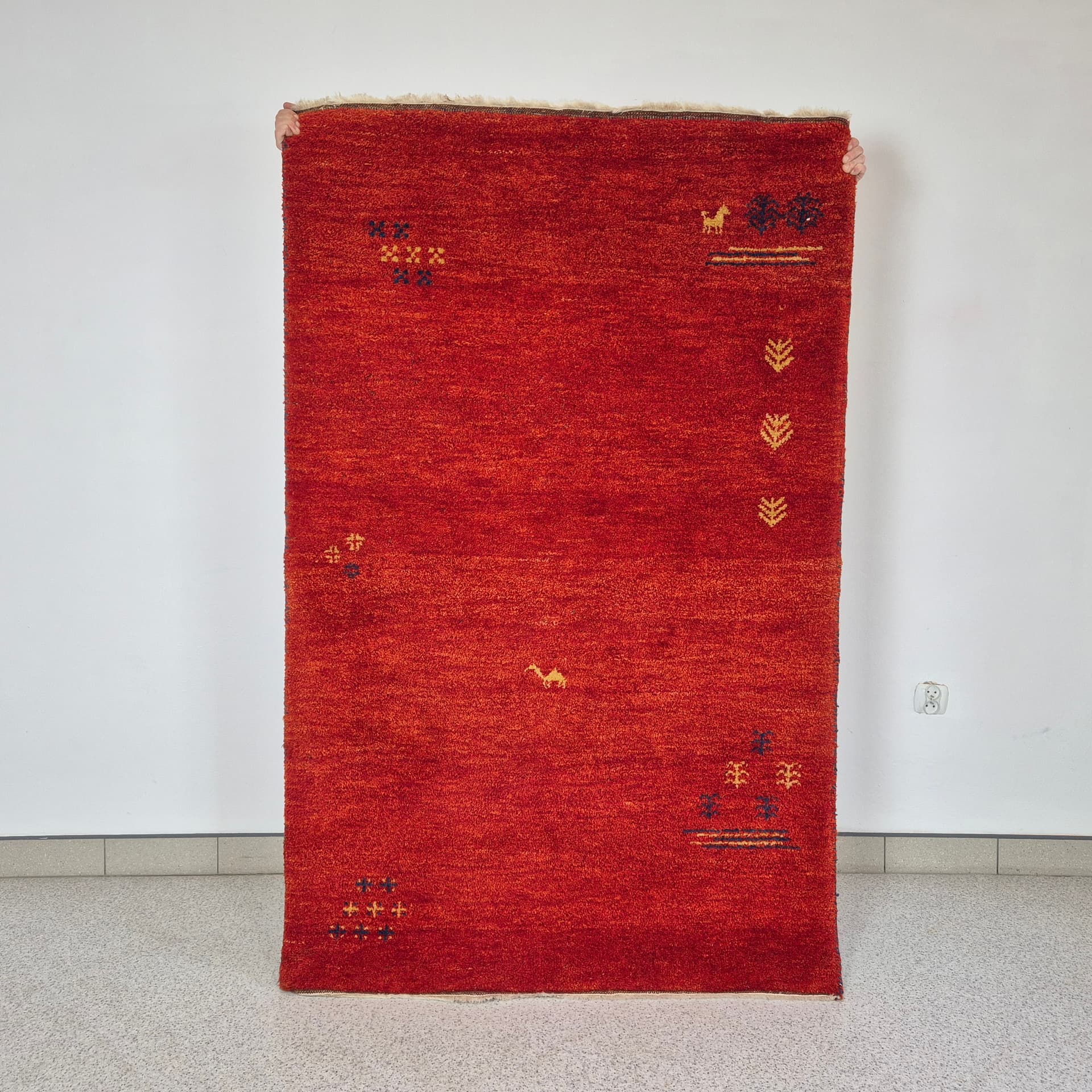 Dywan Indo Gabbeh 185x118 cm, czerwony, wełna, Ikea, Szwecja, XXI w. - 240028