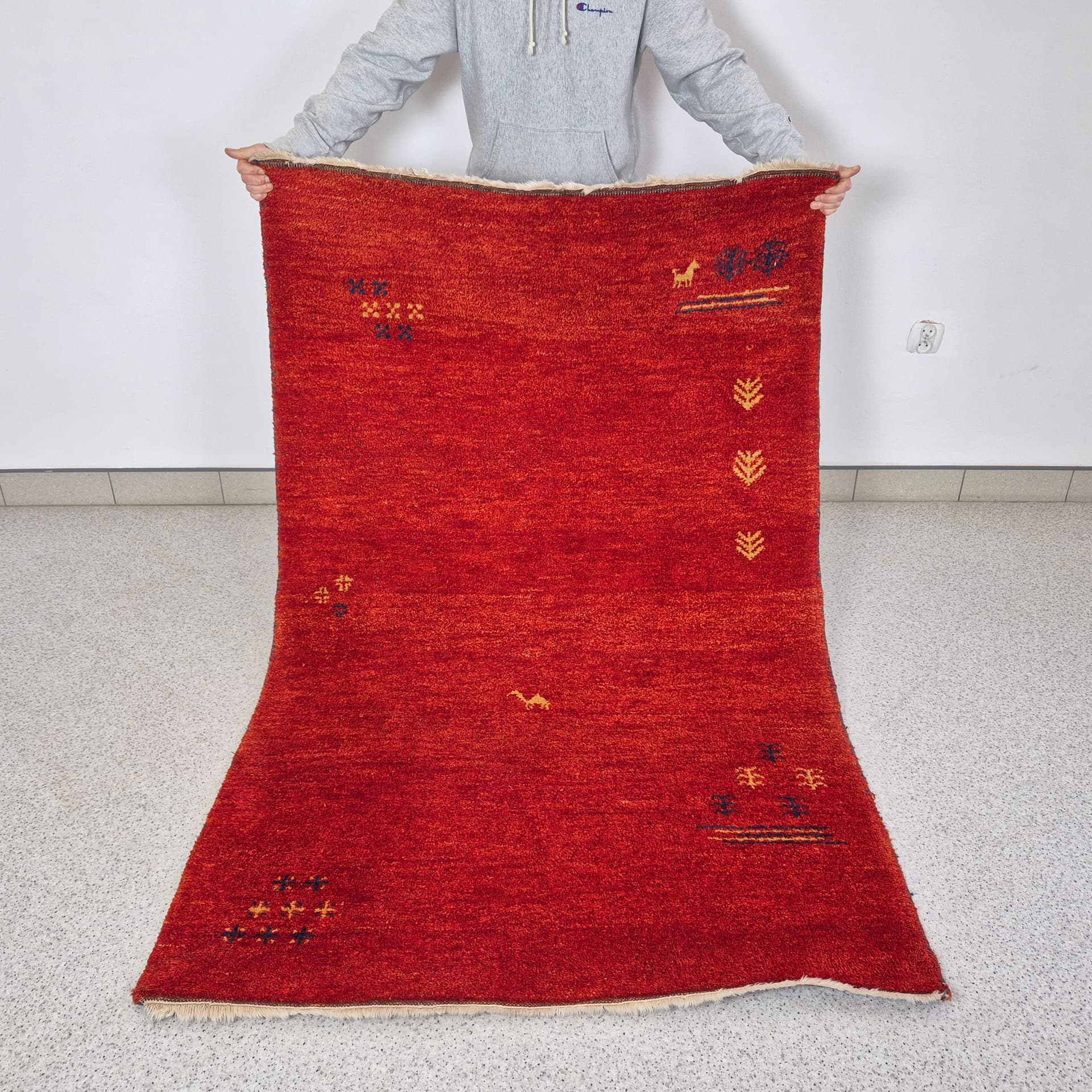 Dywan Indo Gabbeh 185x118 cm, czerwony, wełna, Ikea, Szwecja, XXI w. - 240029