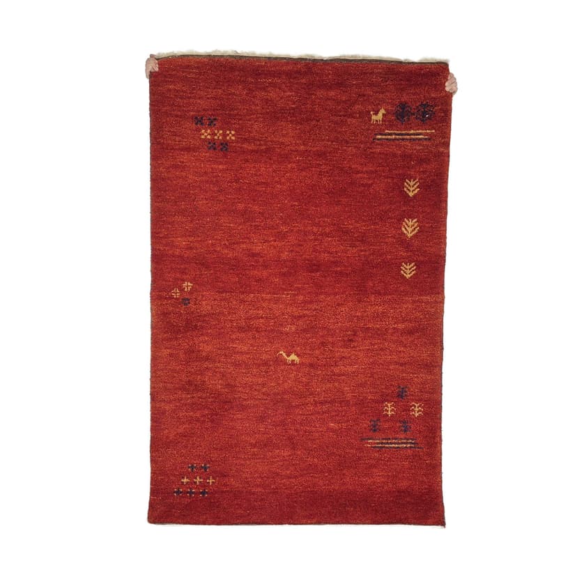 Dywan Indo Gabbeh 185x118 cm, czerwony, wełna, Ikea, Szwecja, XXI w.