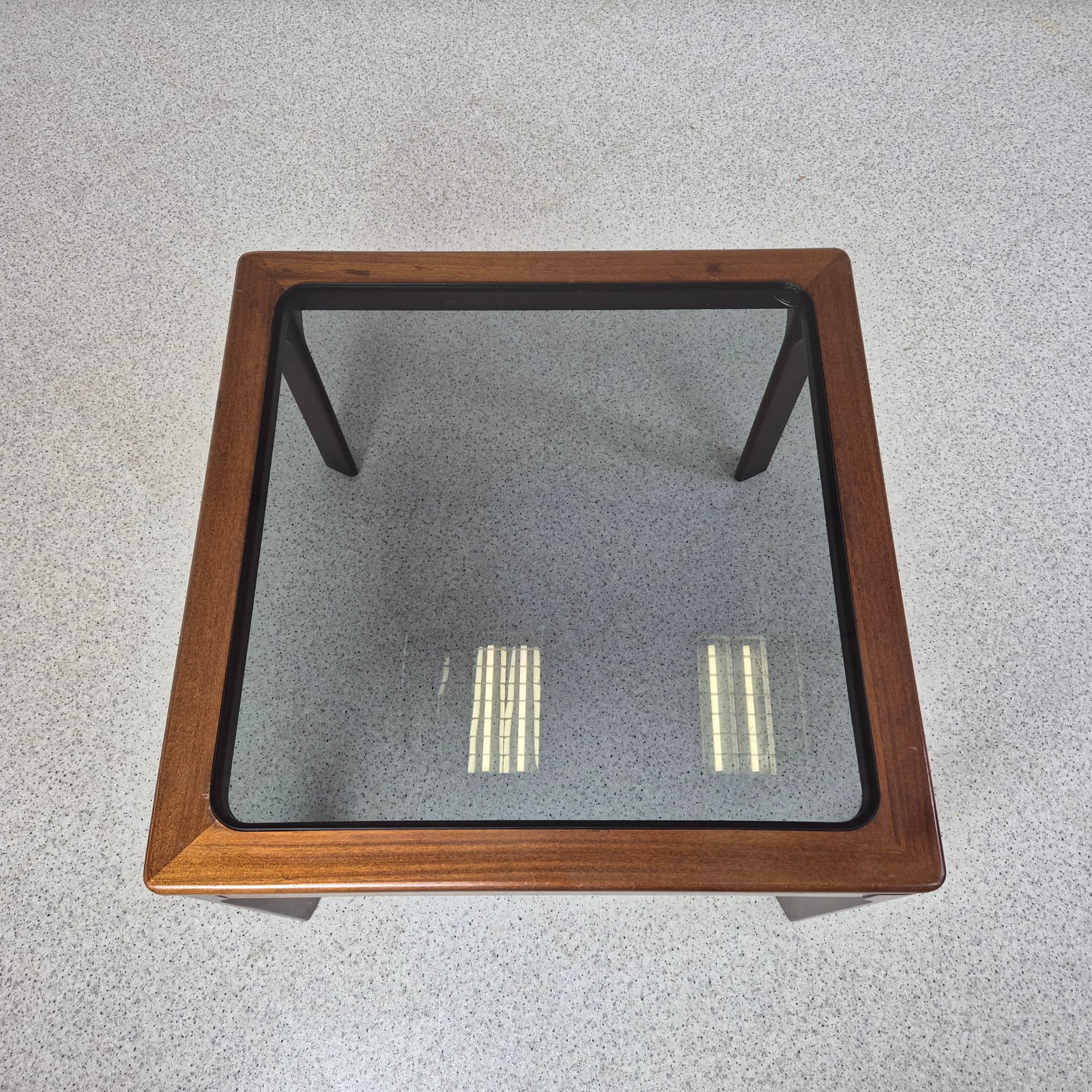 Stolik kawowy, palisander brązowy, szkło, Dania, lata 60. - 240040