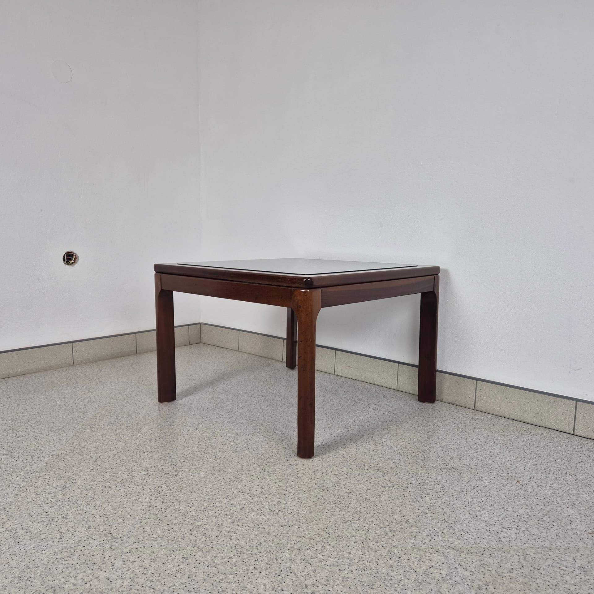 Stolik kawowy, palisander brązowy, szkło, Dania, lata 60. - 240036