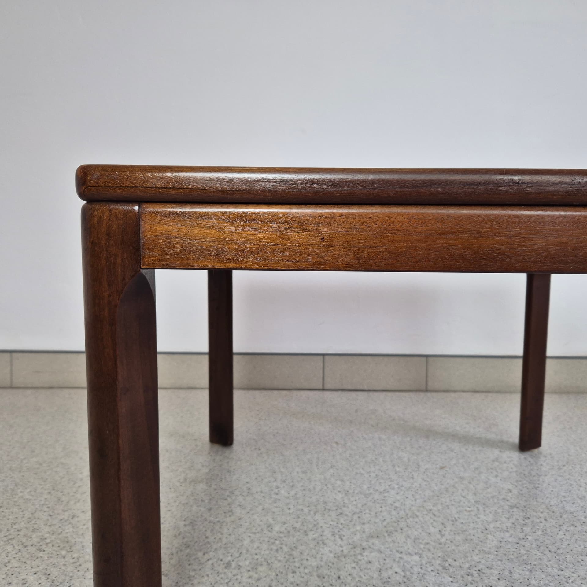 Stolik kawowy, palisander brązowy, szkło, Dania, lata 60. - 240034