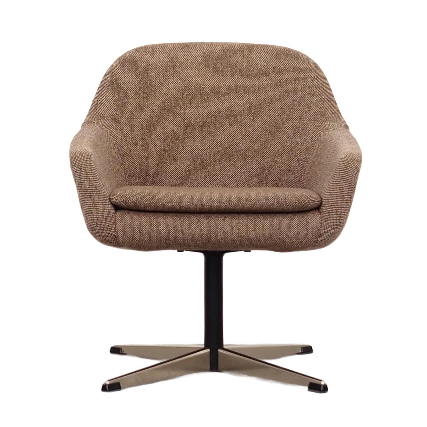 Armchair, brown fabric, metal, Denmark, 1970s