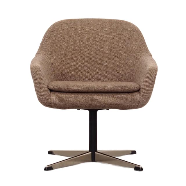 Armchair, brown fabric, metal, Denmark, 1970s - DIMENSION