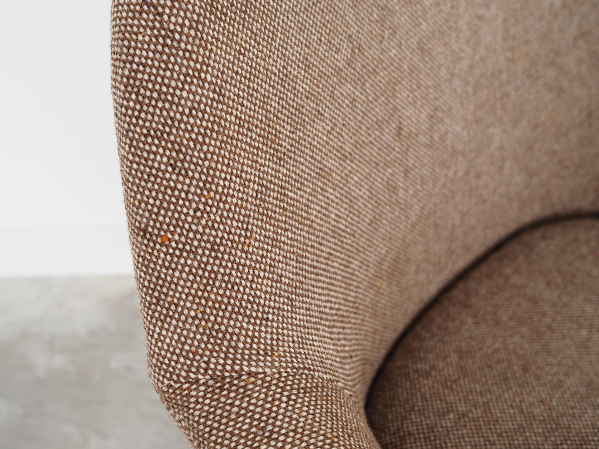 Armchair, brown fabric, metal, Denmark, 1970s - 77149