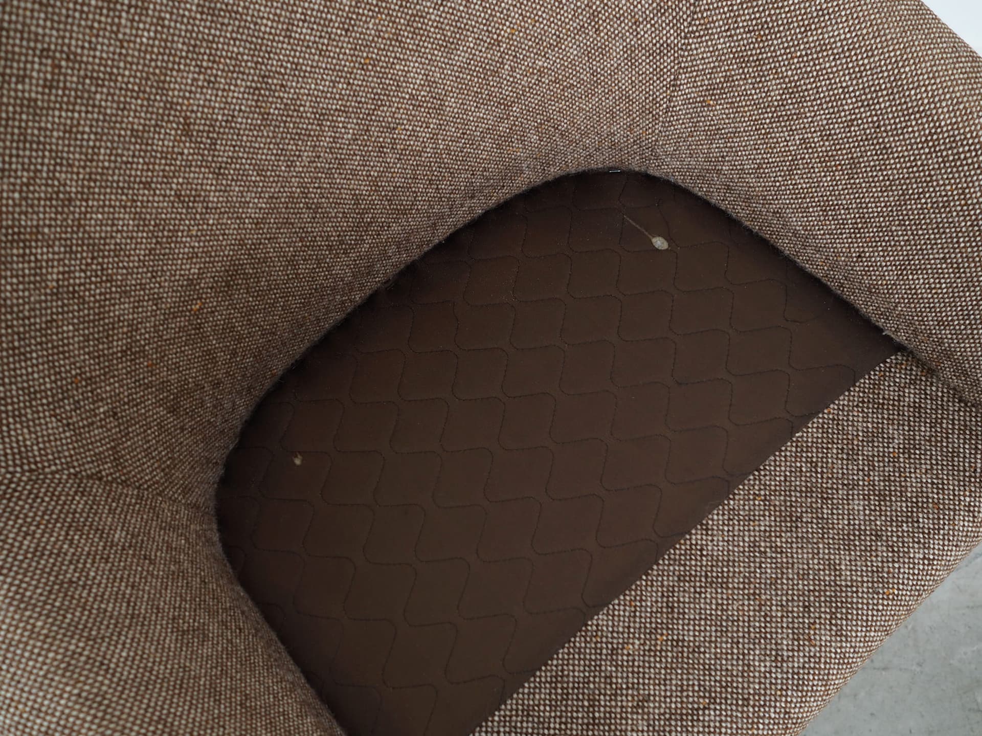 Armchair, brown fabric, metal, Denmark, 1970s - 77148