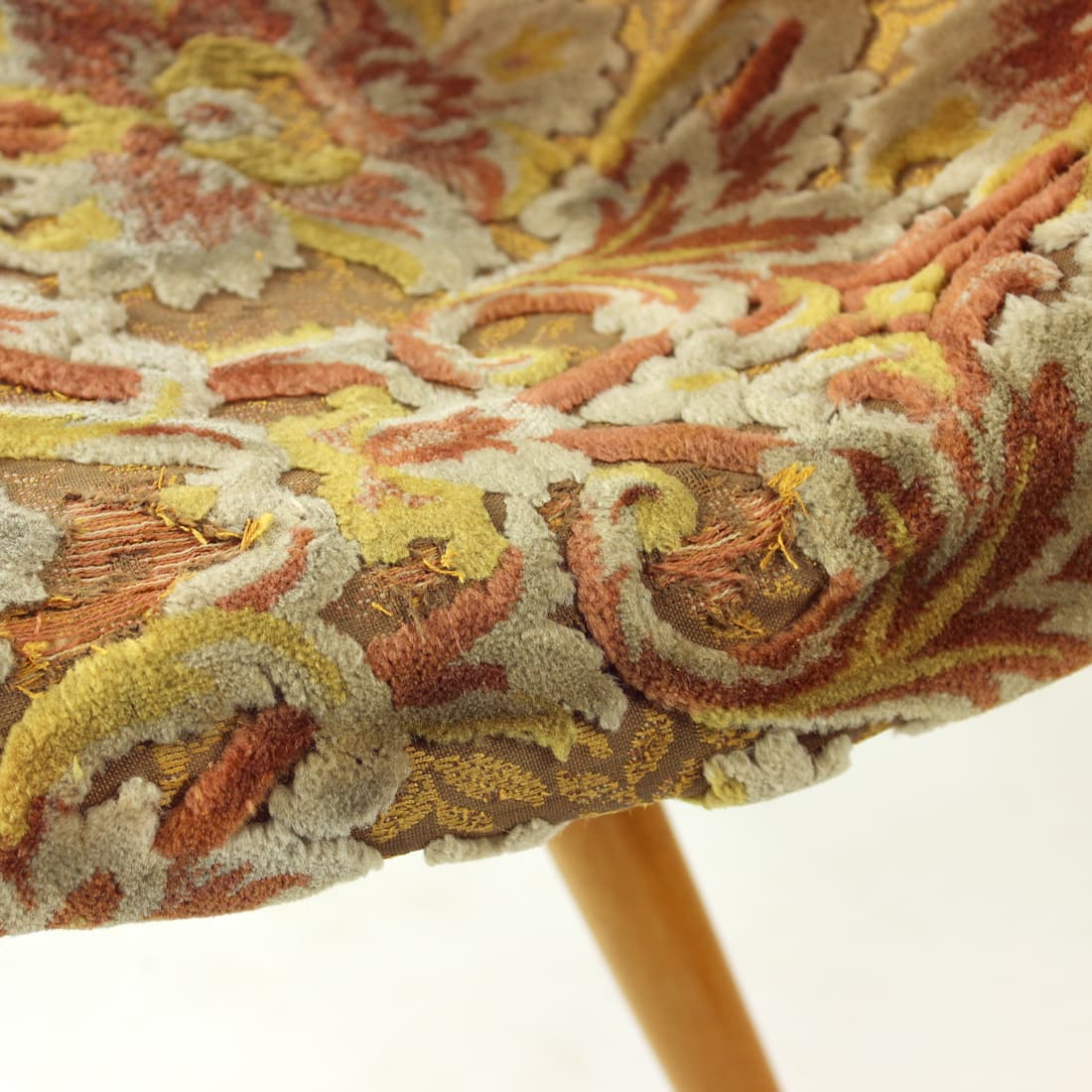 Krzesło Shell, velvet multicolor, dąb, proj. M. Navratil, Czechosłowacja, lata 60. - 240114