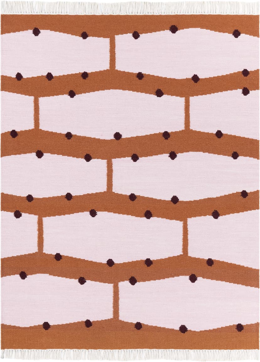 Kilim Rio Terracotta 140x200 cm, proj. M. Konopacka, wełna, Carpets & More