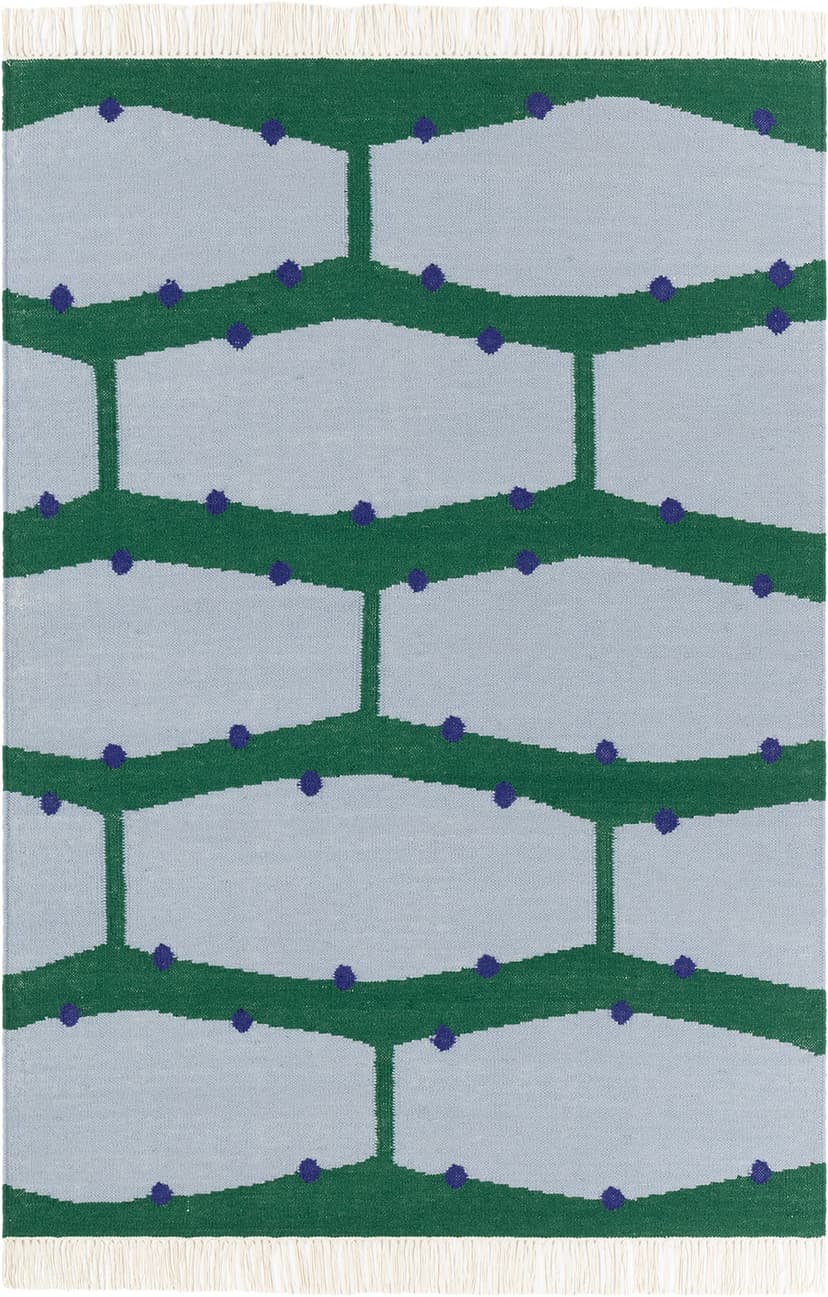 Kilim Rio Green 140x200 cm, proj. M. Konopacka, wełna, Carpets & More