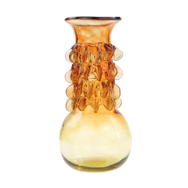 Wazon Panna Młoda, szkło pomarańczowy, proj. J. Słuczan-Orkusz, Polska, lata 70. - WYMIARY