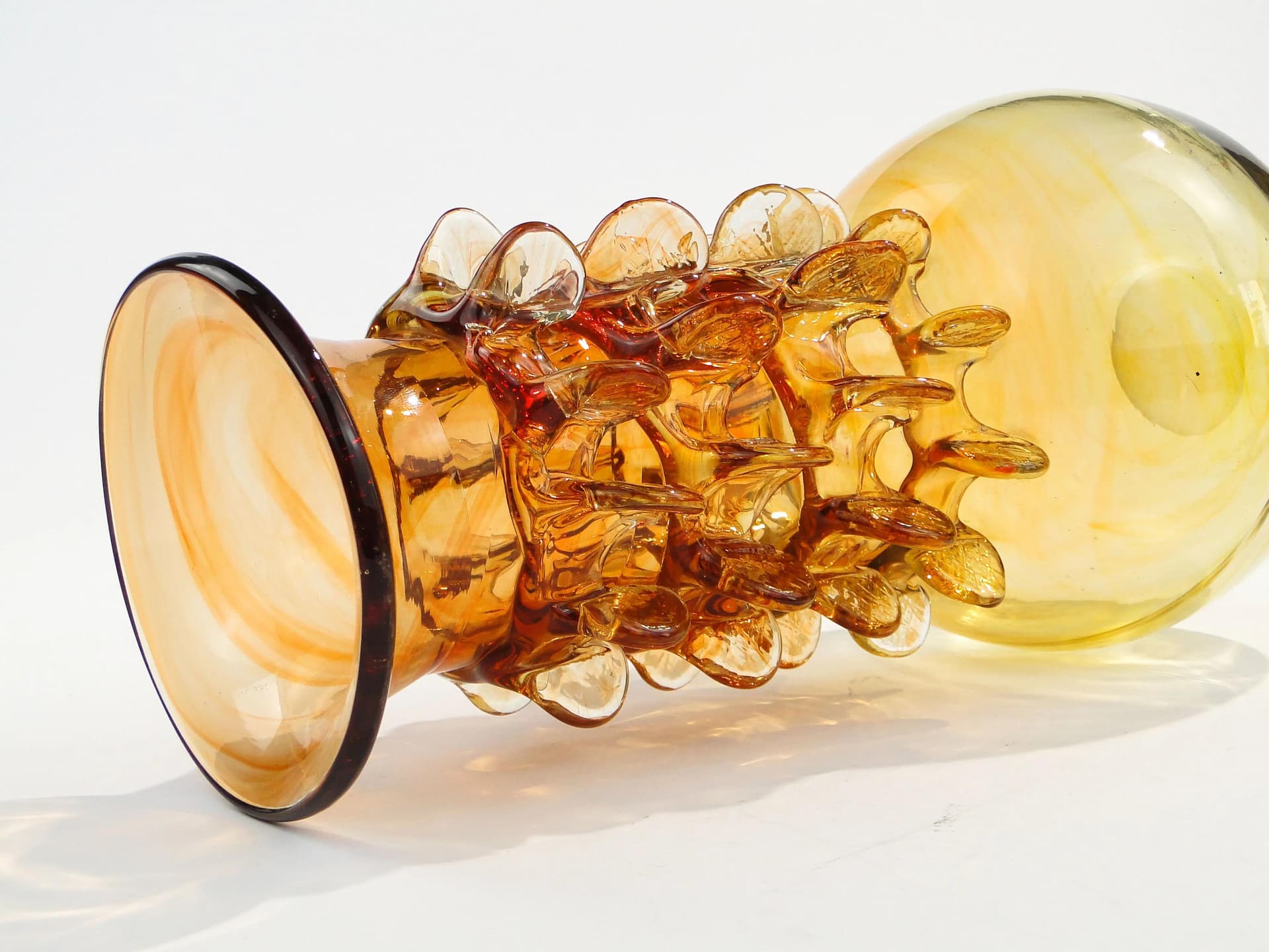 Wazon Panna Młoda, szkło pomarańczowy, proj. J. Słuczan-Orkusz, Polska, lata 70. - 17776