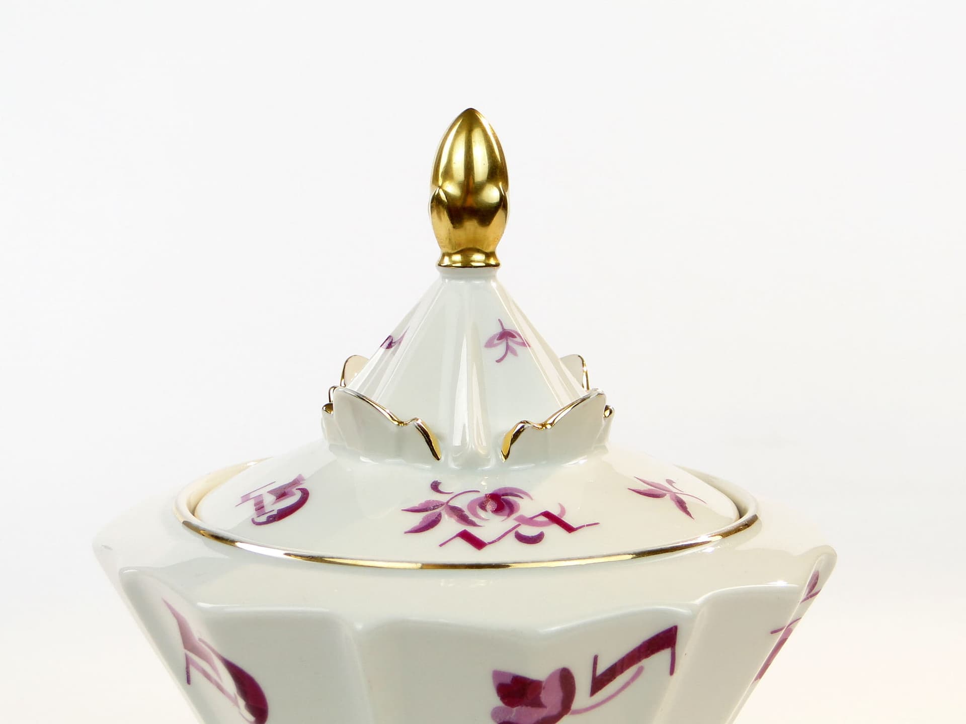 Bonbonniere Art Deco, white porcelain, Hertel Jacob, Germany, 1930s. - 240401