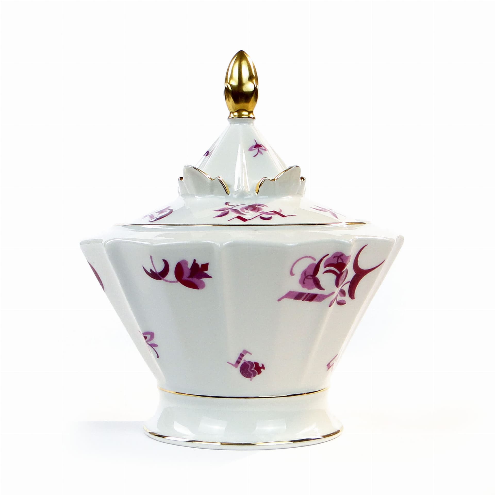 Bonbonniere Art Deco, white porcelain, Hertel Jacob, Germany, 1930s.