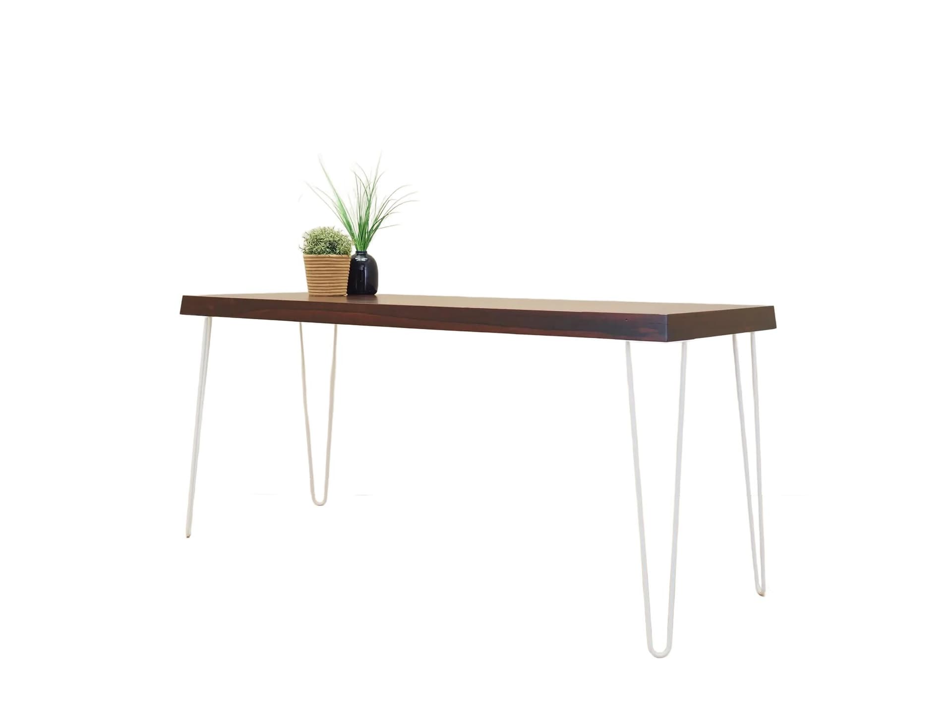 Desk, dark brown rosewood, white metal, Denmark, 1970s