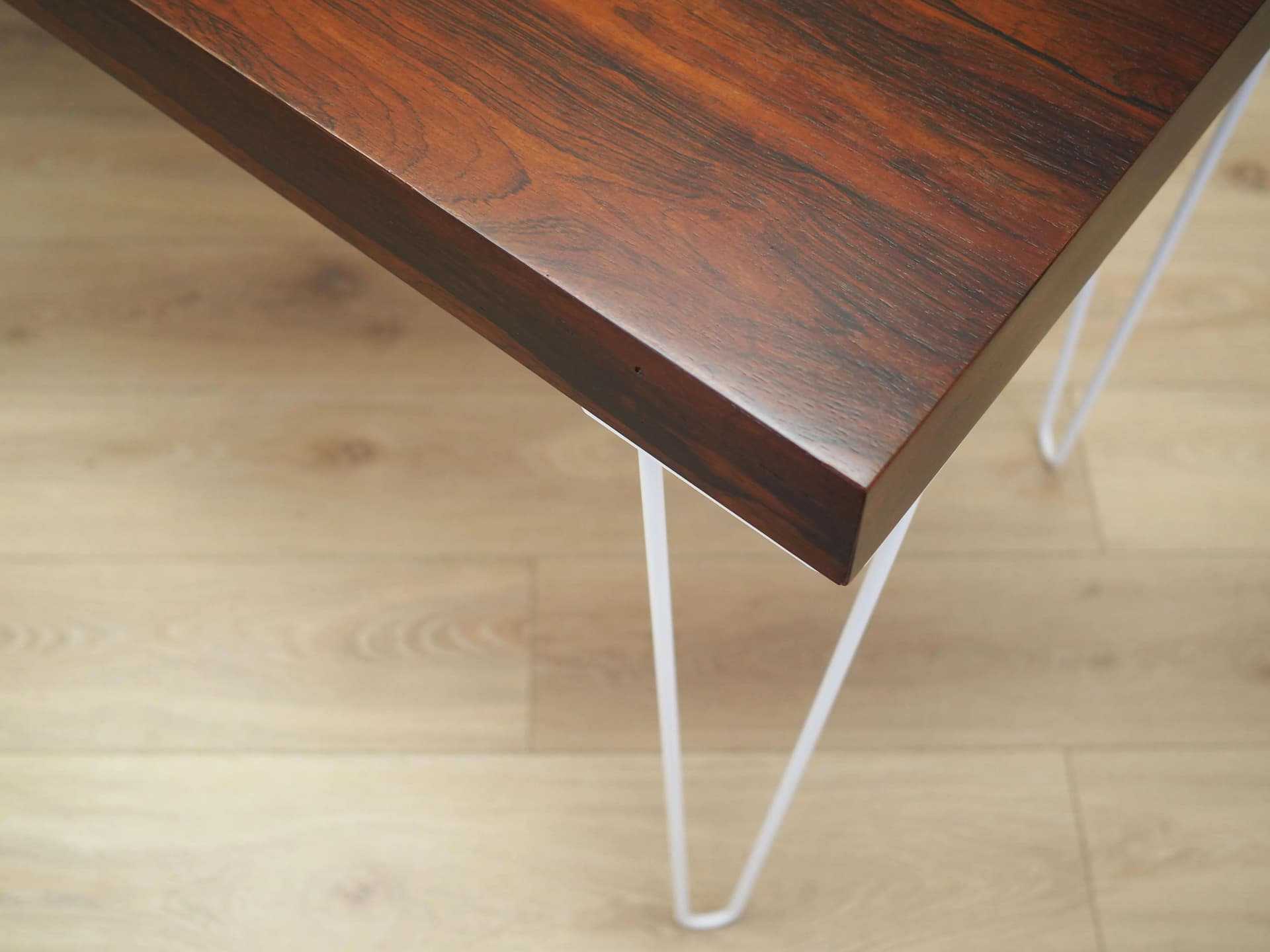 Desk, dark brown rosewood, white metal, Denmark, 1970s - 17218