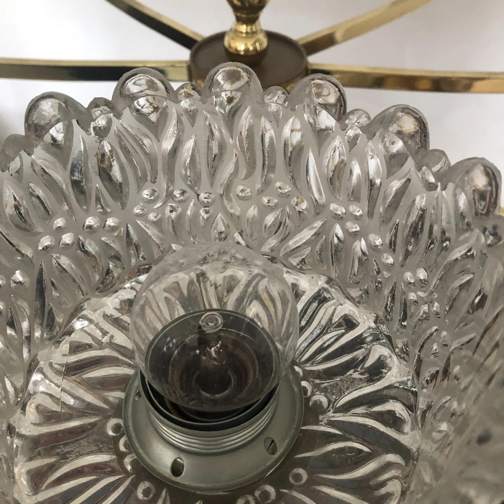 Lampa wisząca, złocony mosiądz, Niemcy, lata 70. - 17610