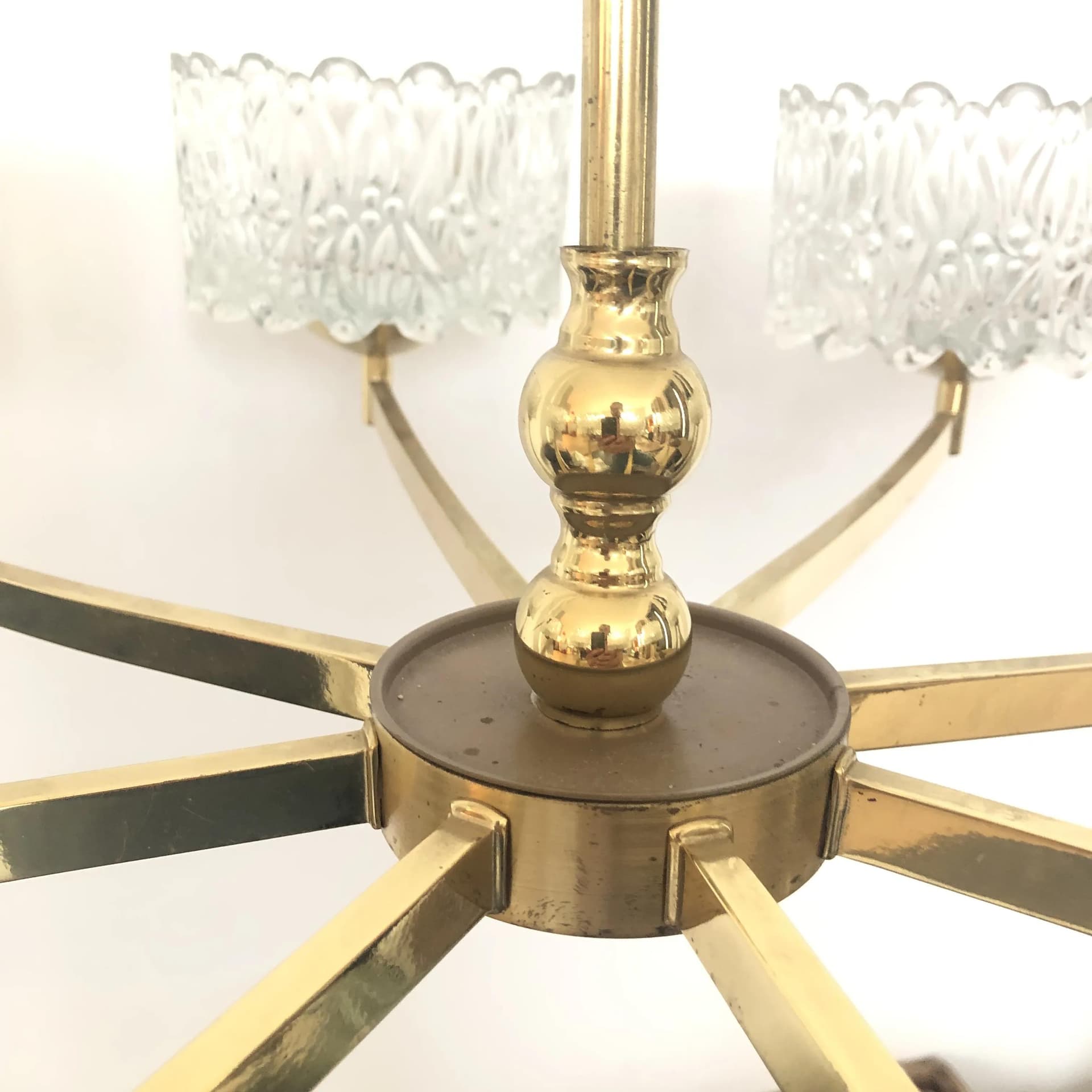 Lampa wisząca, złocony mosiądz, Niemcy, lata 70. - 17613